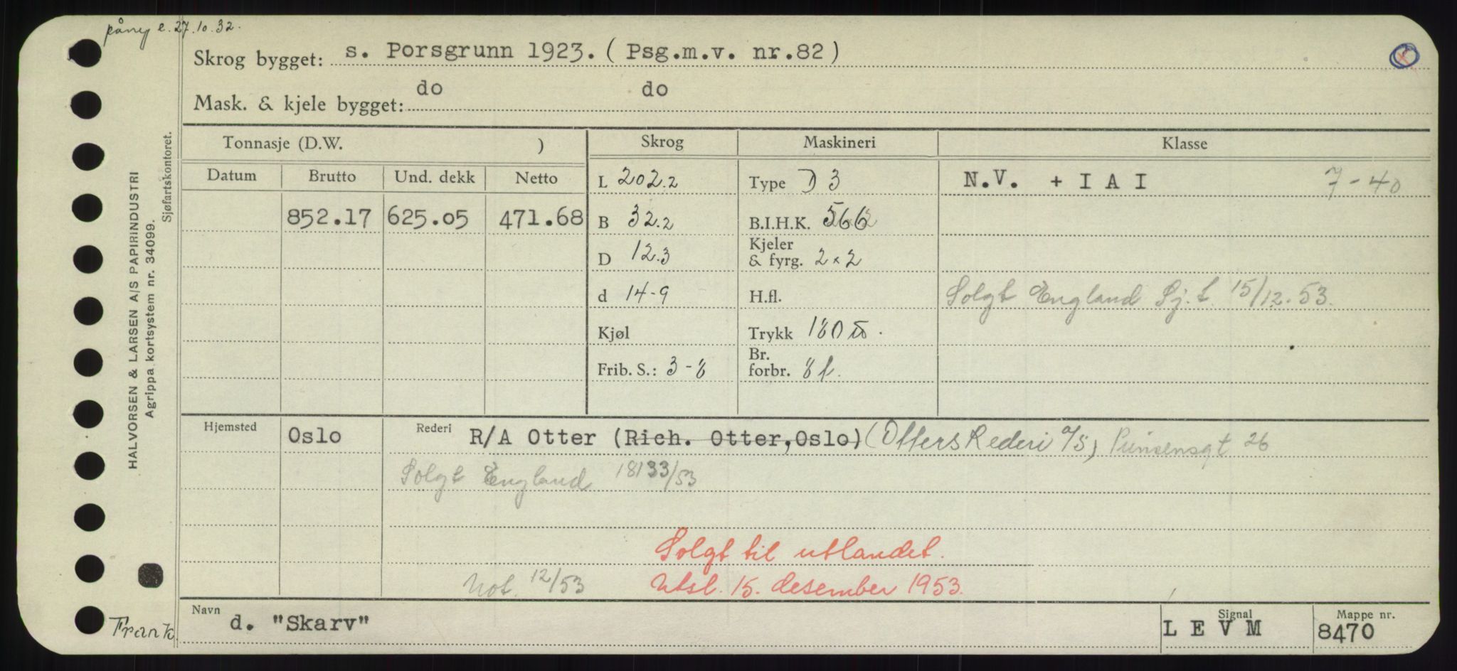 Sjøfartsdirektoratet med forløpere, Skipsmålingen, RA/S-1627/H/Hd/L0034: Fartøy, Sk-Slå, p. 83