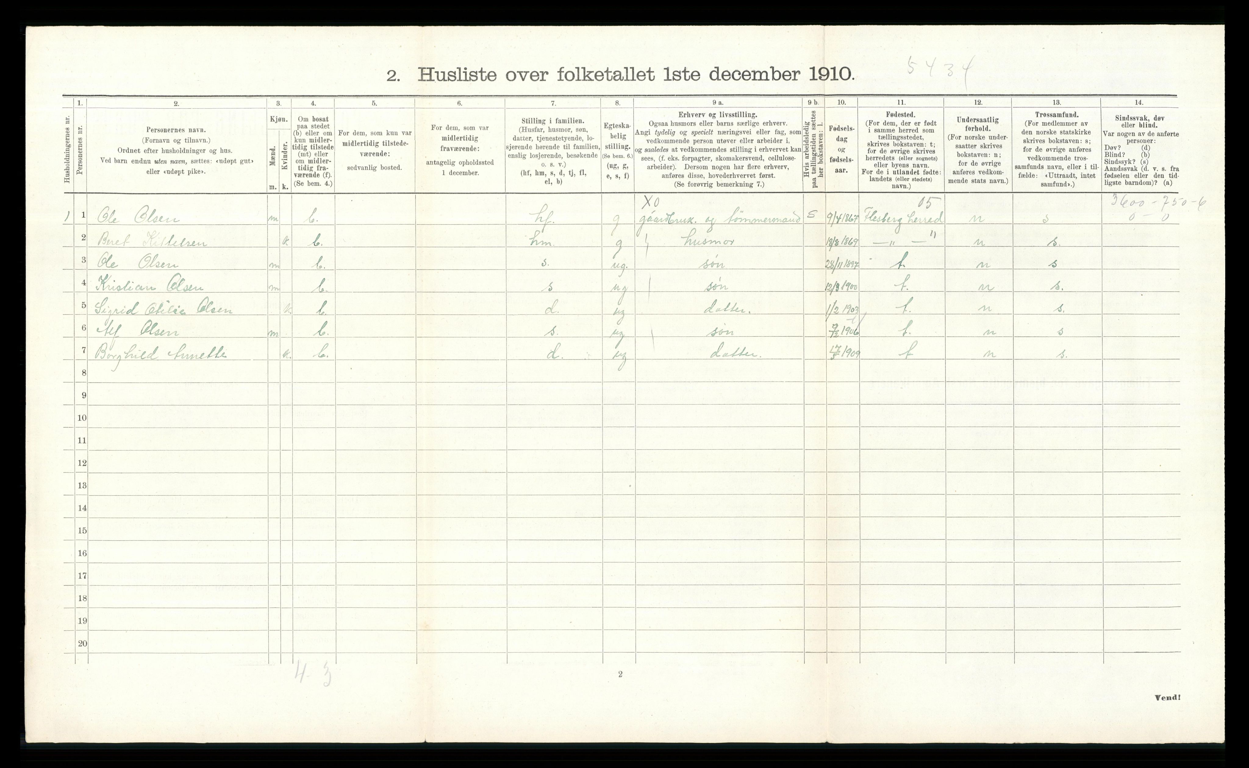 RA, 1910 census for Øvre Eiker, 1910, p. 2448