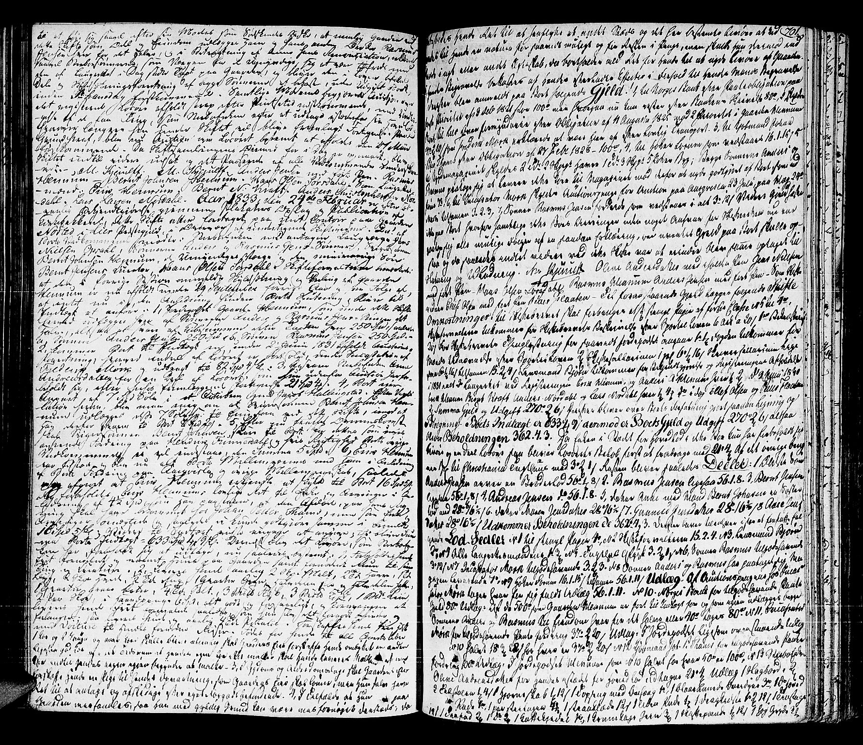Lier, Røyken og Hurum sorenskriveri, SAKO/A-89/H/Hc/L0010a: Skifteprotokoll, 1813-1835, p. 700b-701a