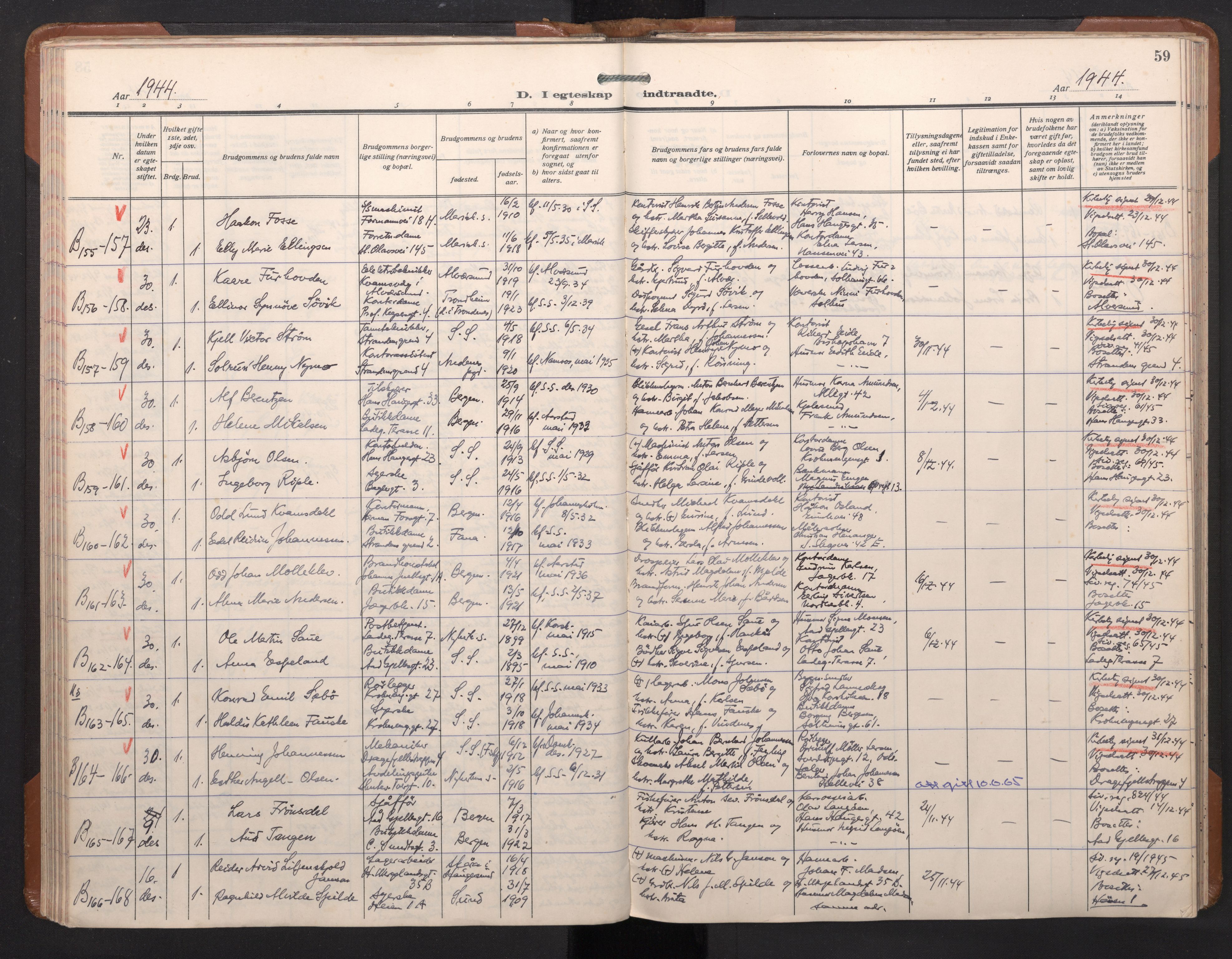 Sandviken Sokneprestembete, AV/SAB-A-77601/H/Ha/L0017: Parish register (official) no. D 4, 1940-1954, p. 59