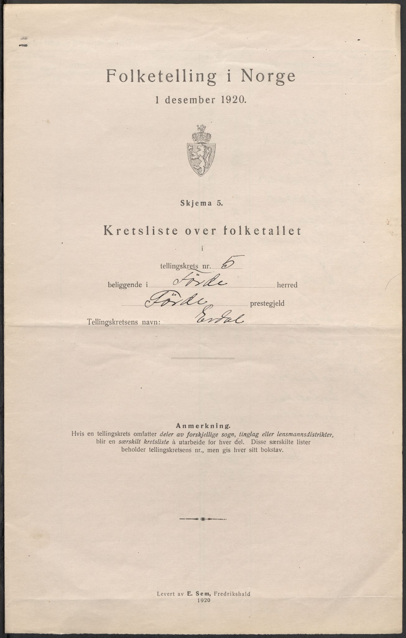 SAB, 1920 census for Førde, 1920, p. 17