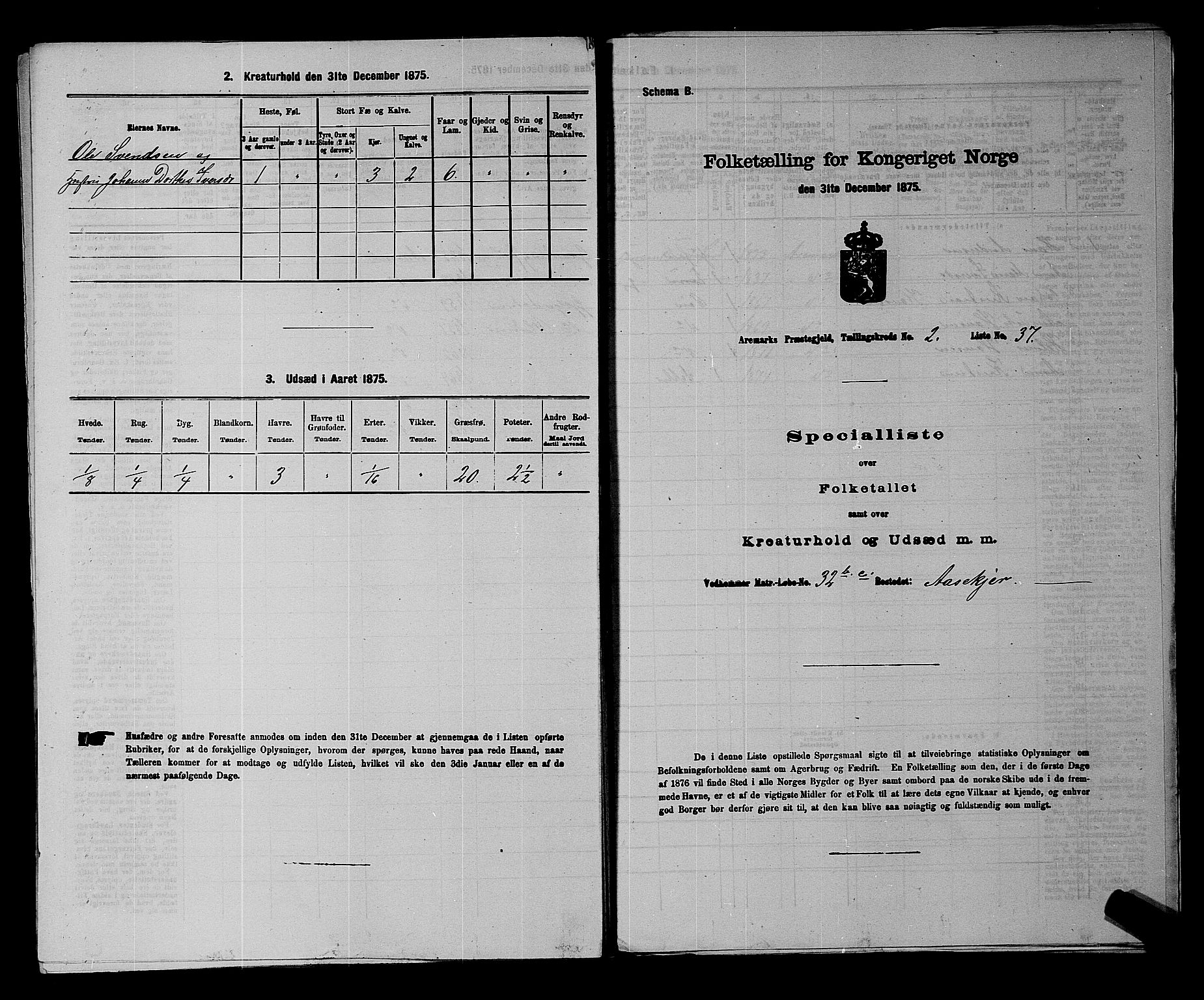 RA, 1875 census for 0118P Aremark, 1875, p. 355