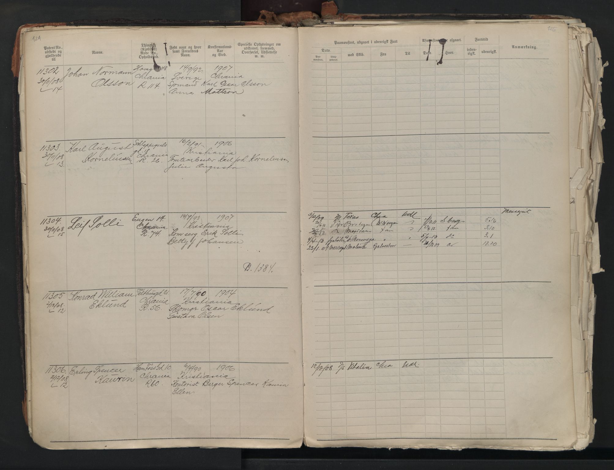 Oslo sjømannskontor, AV/SAO-A-10595/F/Fb/L0001: Annotasjonsrulle, 1908-1938, p. 124-125