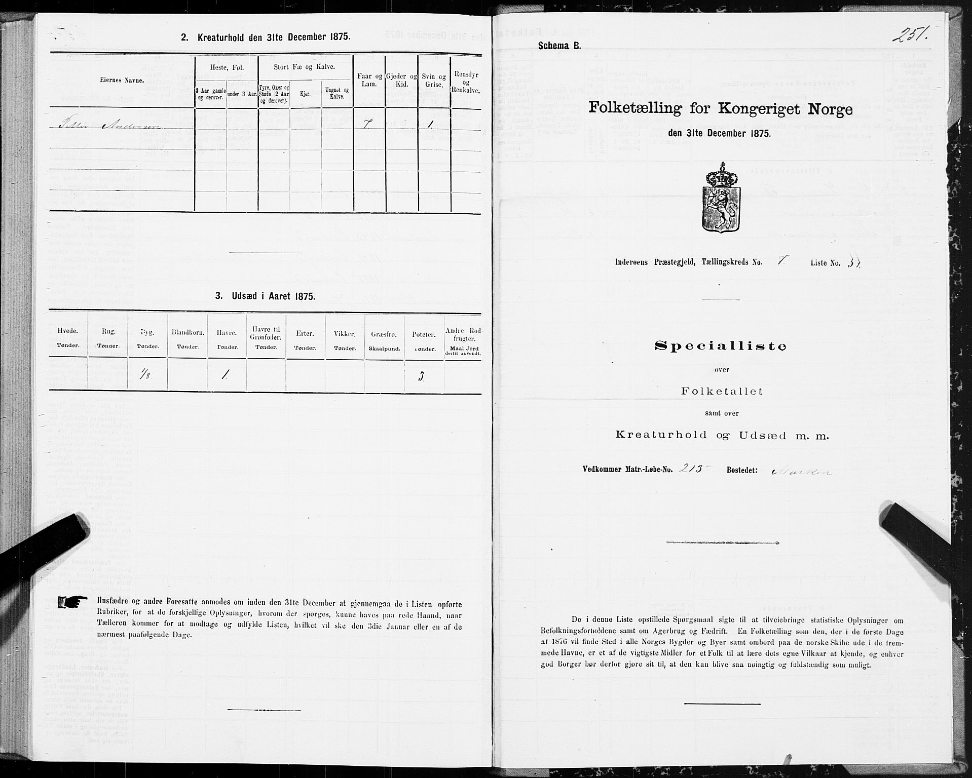 SAT, 1875 census for 1729P Inderøy, 1875, p. 4251