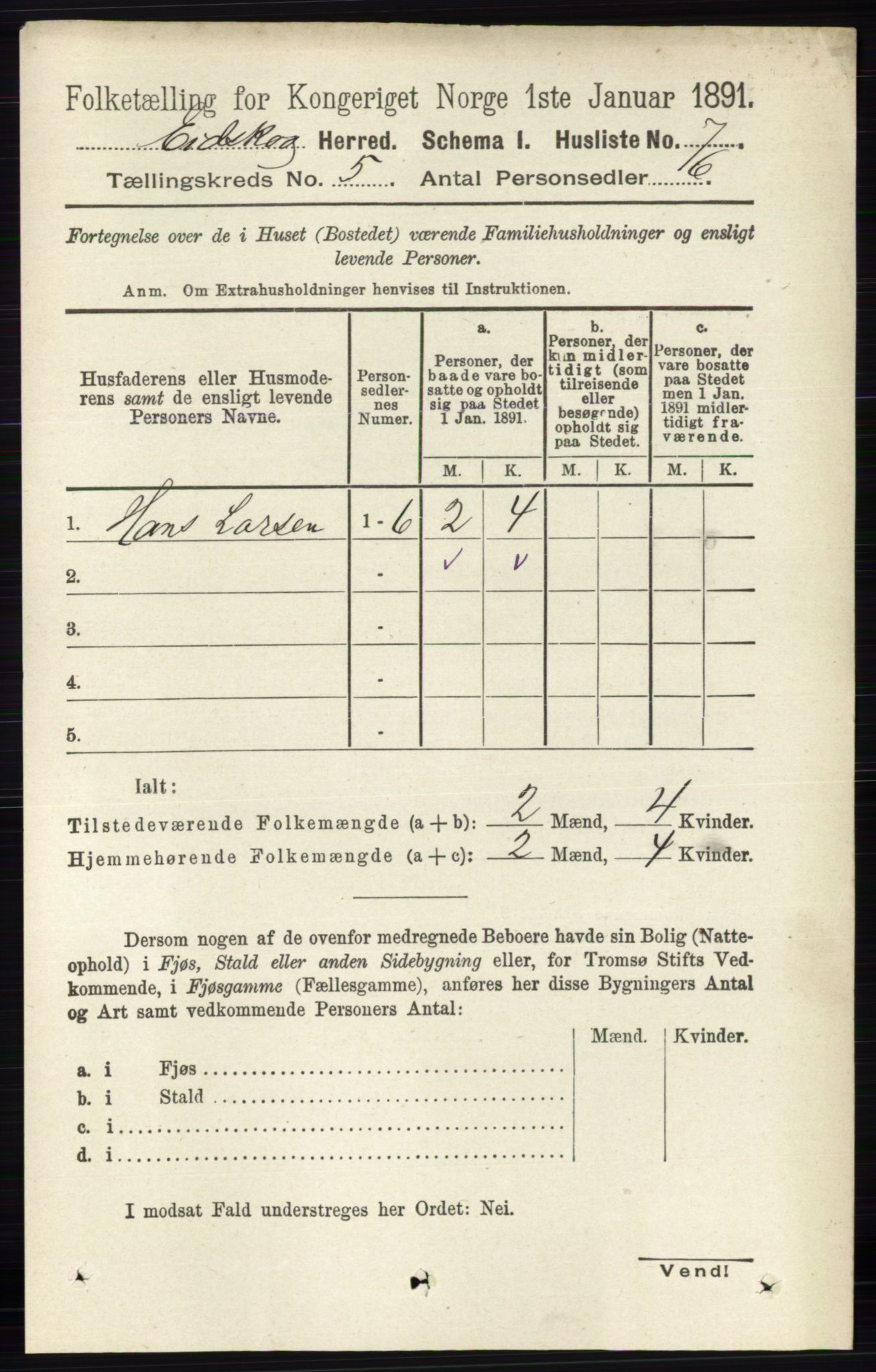 RA, 1891 census for 0420 Eidskog, 1891, p. 1957