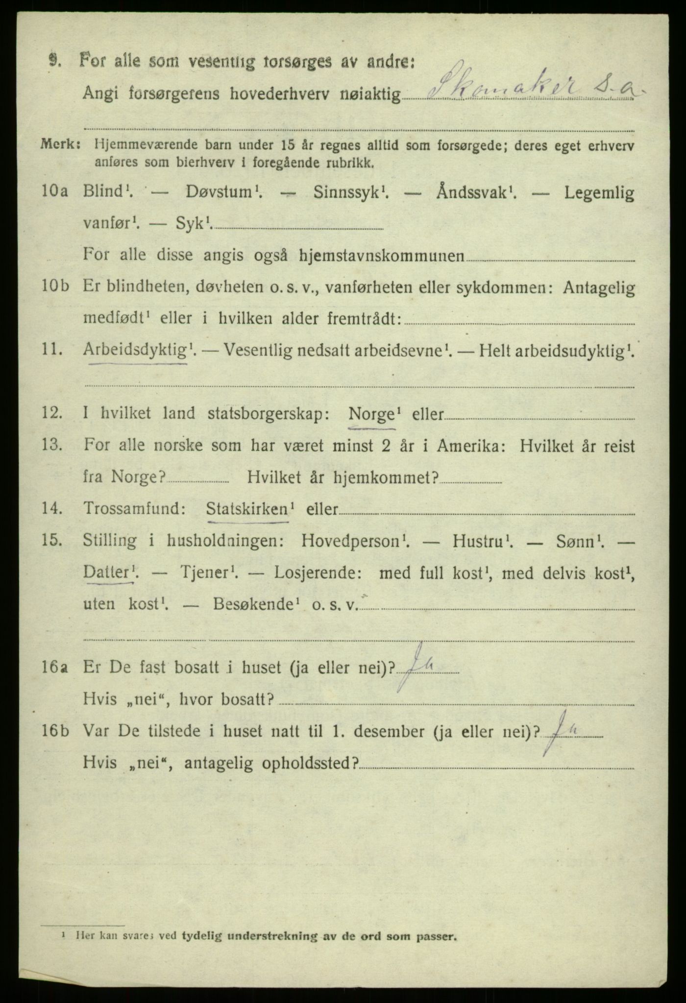 SAB, 1920 census for Haus, 1920, p. 5928