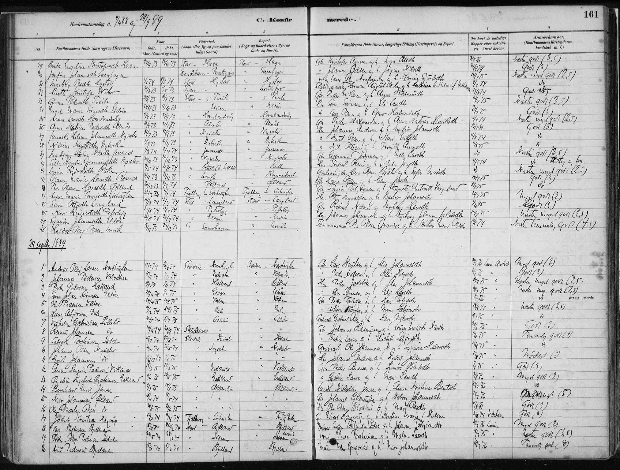 Stord sokneprestembete, SAB/A-78201/H/Haa: Parish register (official) no. B 2, 1878-1913, p. 161