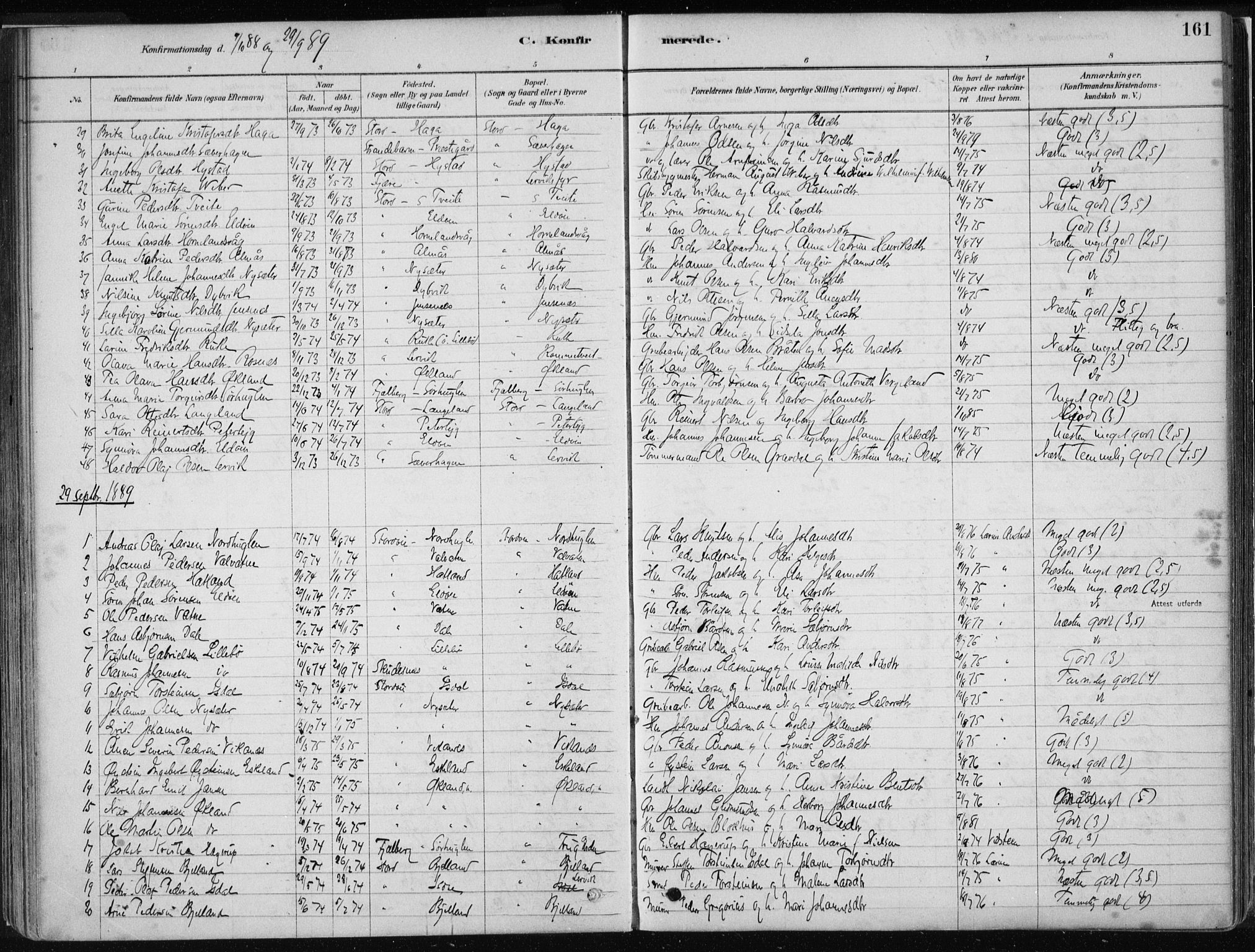 Stord sokneprestembete, AV/SAB-A-78201/H/Haa: Parish register (official) no. B 2, 1878-1913, p. 161