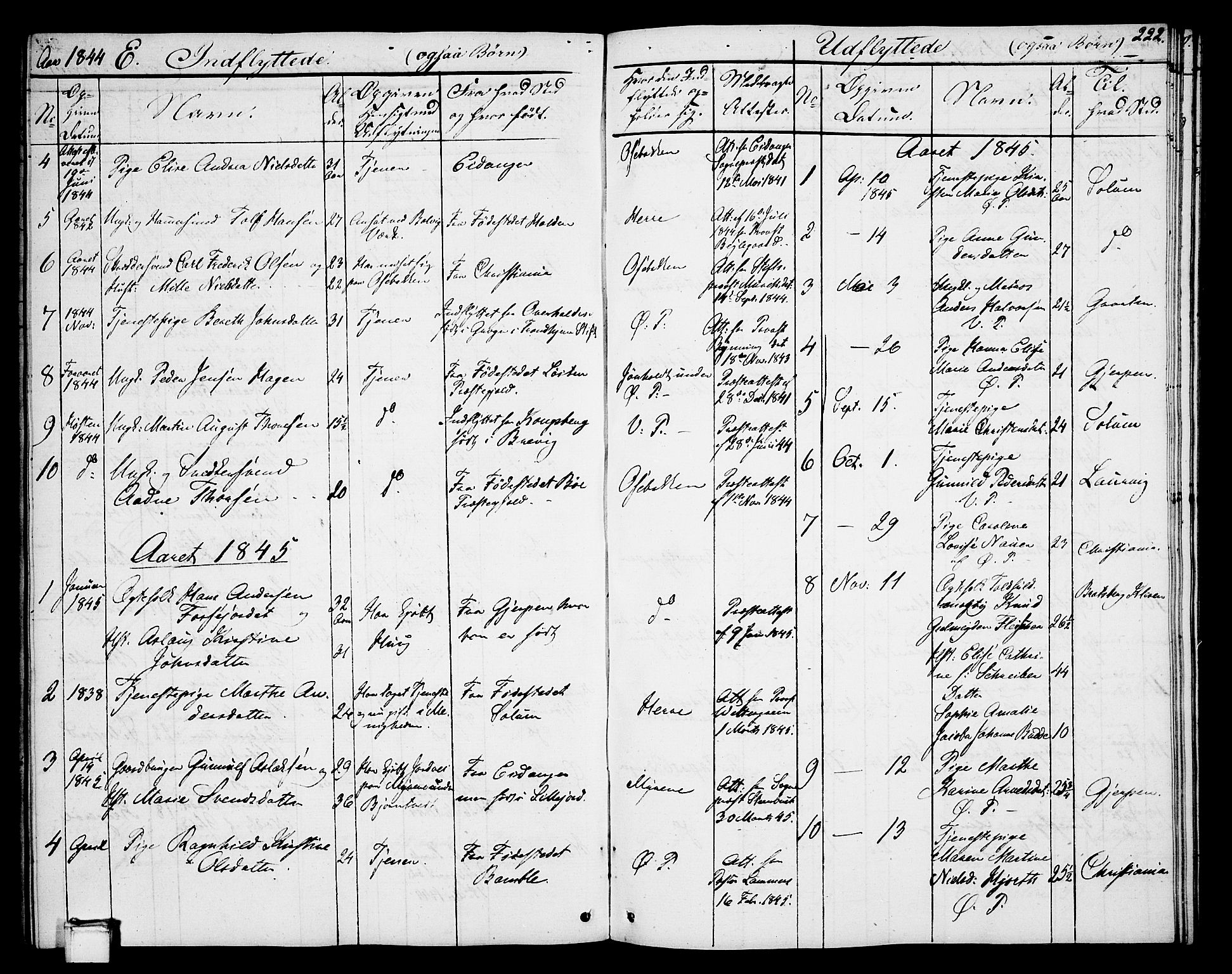 Porsgrunn kirkebøker , SAKO/A-104/G/Gb/L0003: Parish register (copy) no. II 3, 1841-1852, p. 222