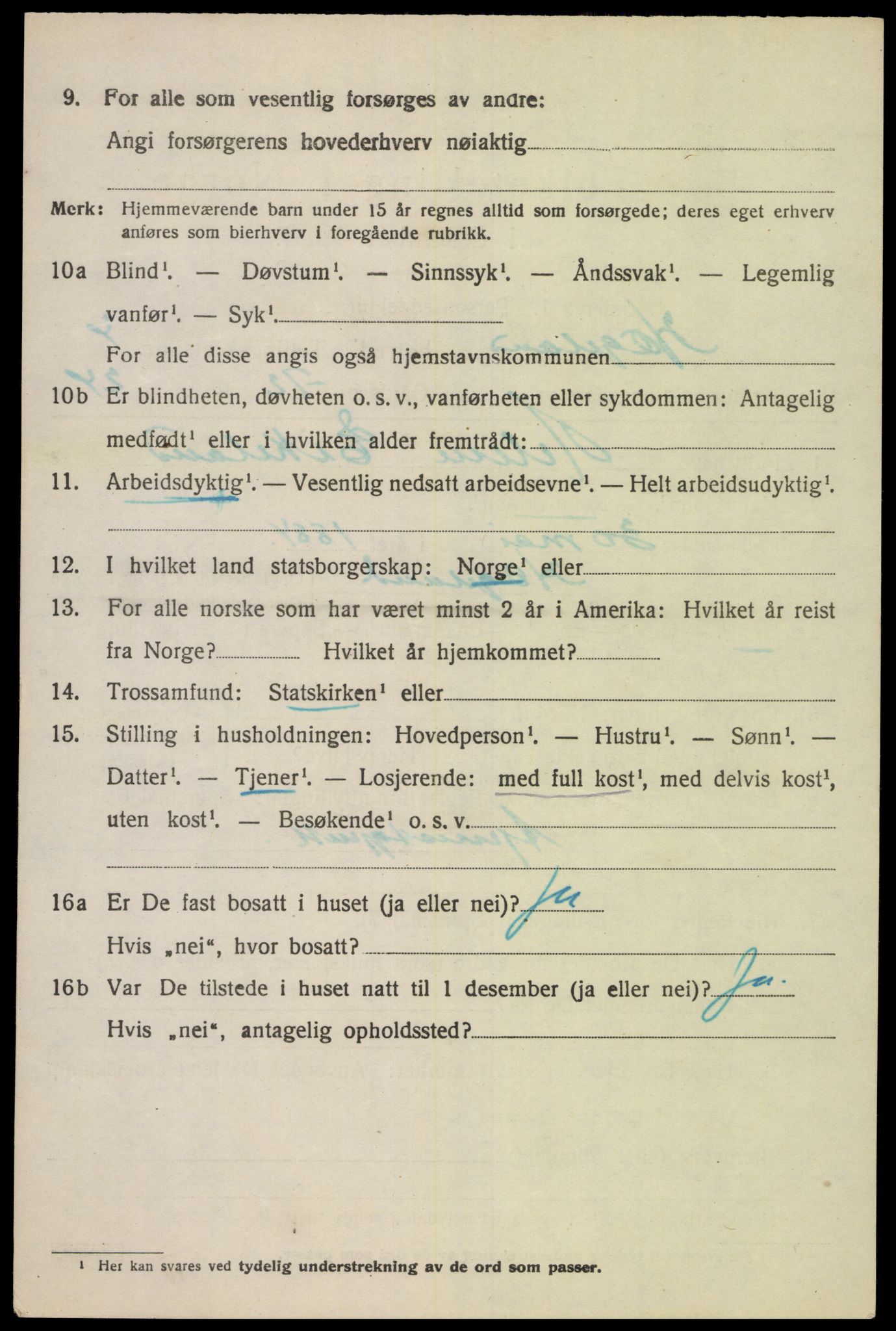 SAK, 1920 census for Hægeland, 1920, p. 1966