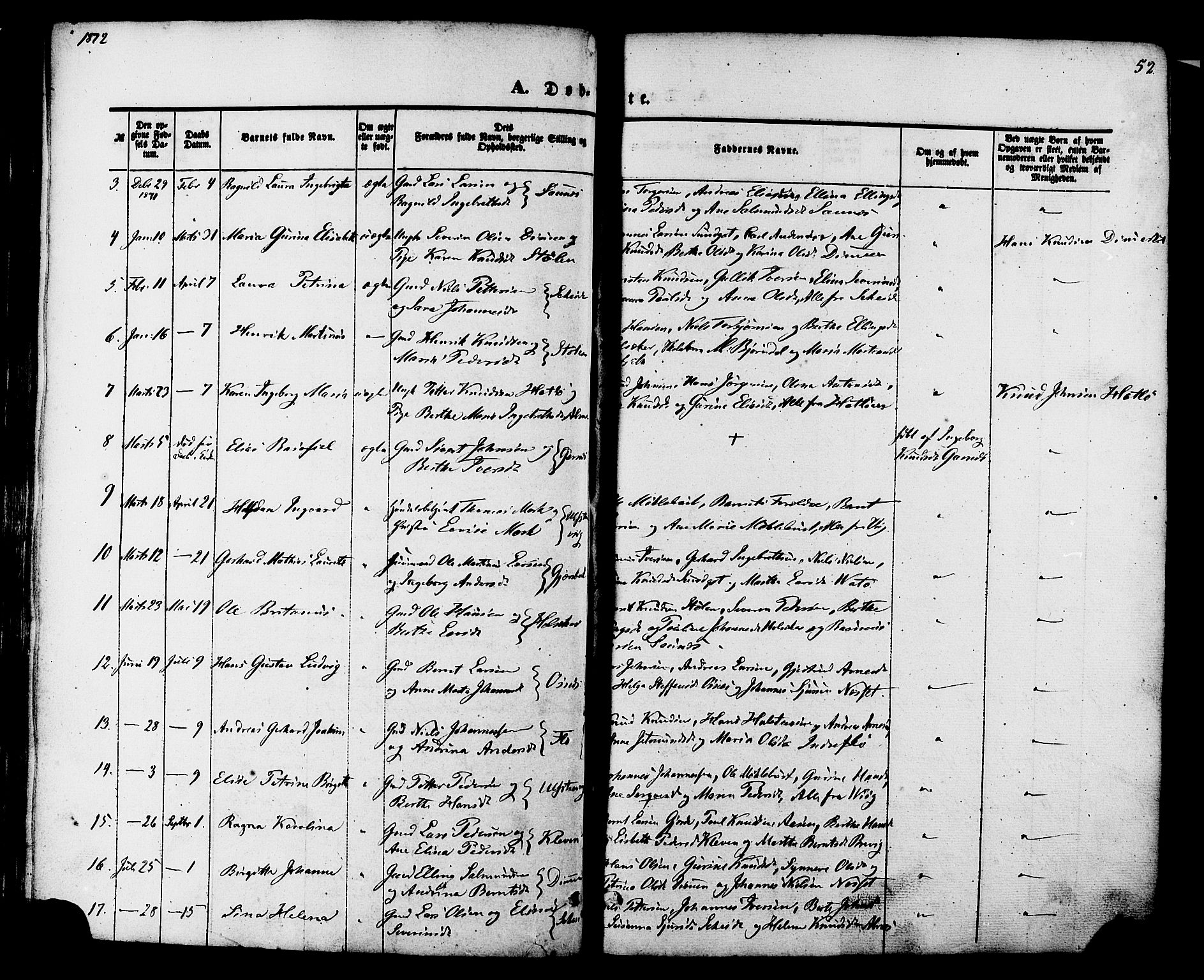 Ministerialprotokoller, klokkerbøker og fødselsregistre - Møre og Romsdal, AV/SAT-A-1454/509/L0105: Parish register (official) no. 509A03, 1848-1882, p. 52