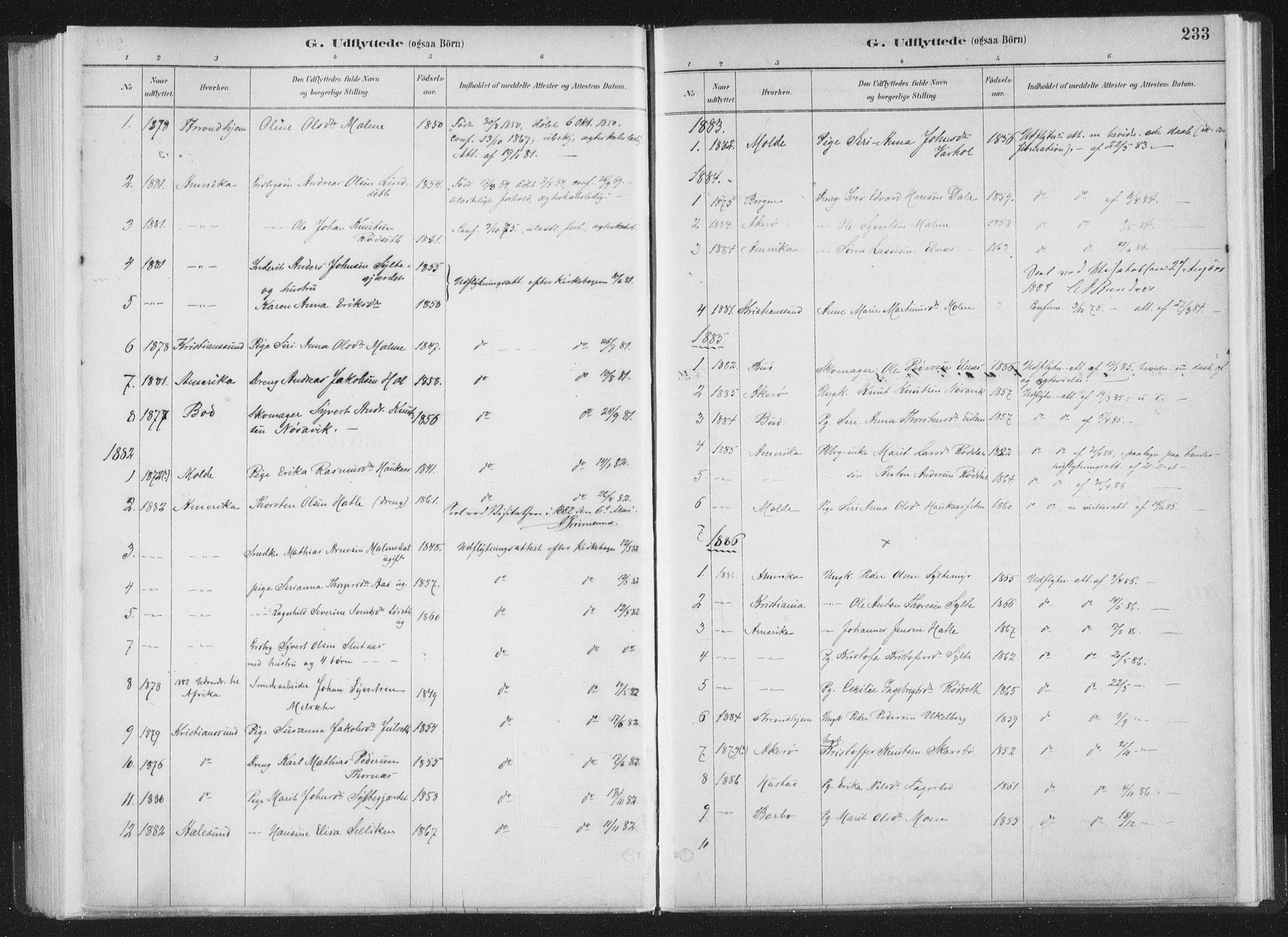 Ministerialprotokoller, klokkerbøker og fødselsregistre - Møre og Romsdal, AV/SAT-A-1454/564/L0740: Parish register (official) no. 564A01, 1880-1899, p. 233