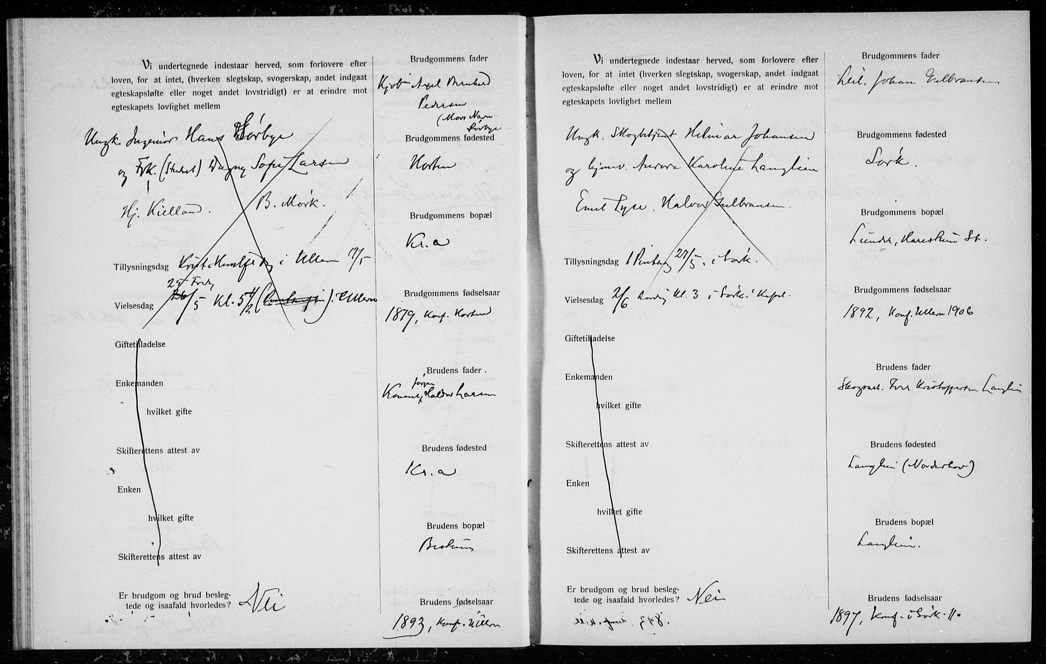 Ullern prestekontor Kirkebøker, AV/SAO-A-10740/H/L0002: Banns register no. 2, 1916-1917