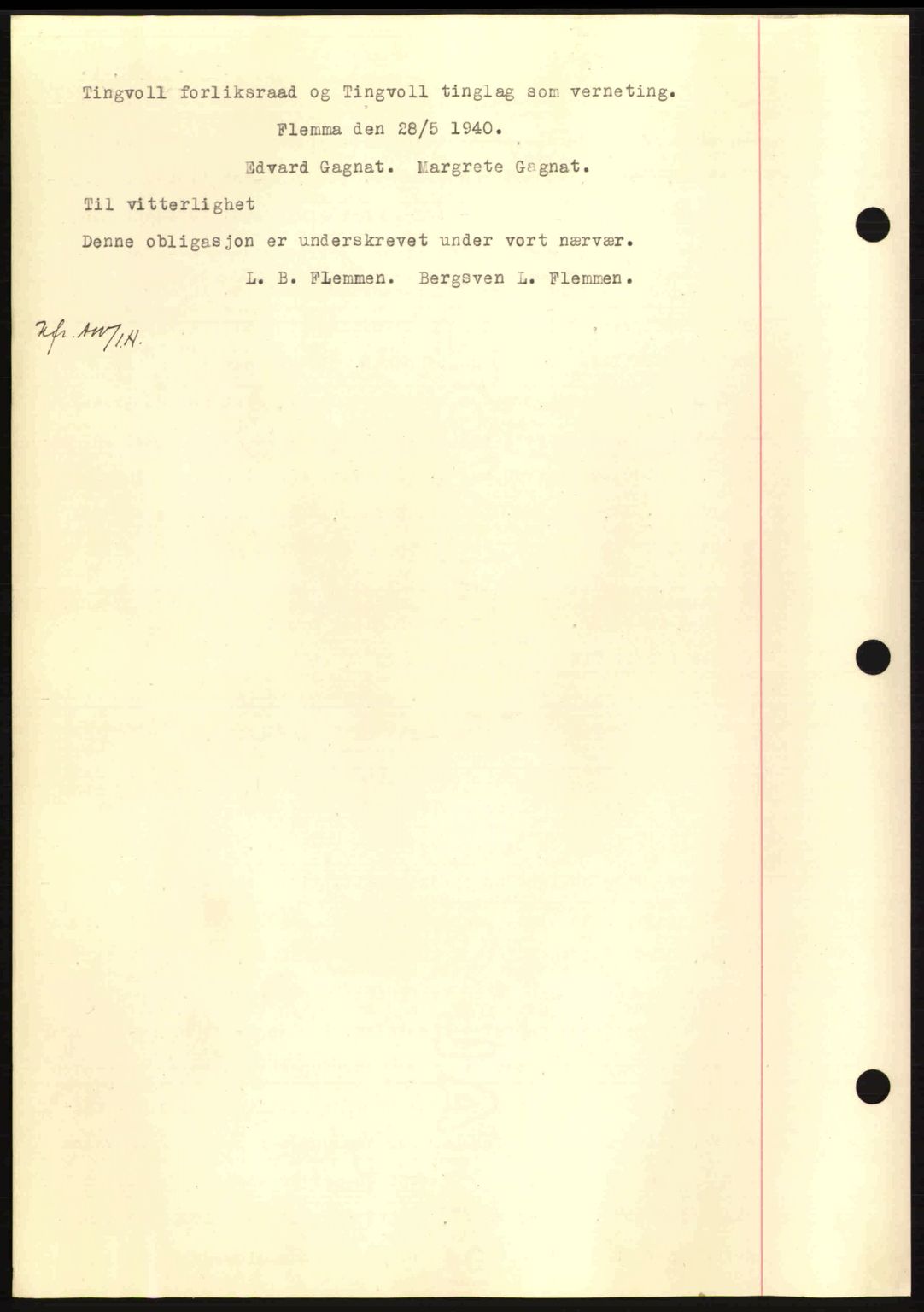 Nordmøre sorenskriveri, AV/SAT-A-4132/1/2/2Ca: Mortgage book no. B87, 1940-1941, Diary no: : 970/1940