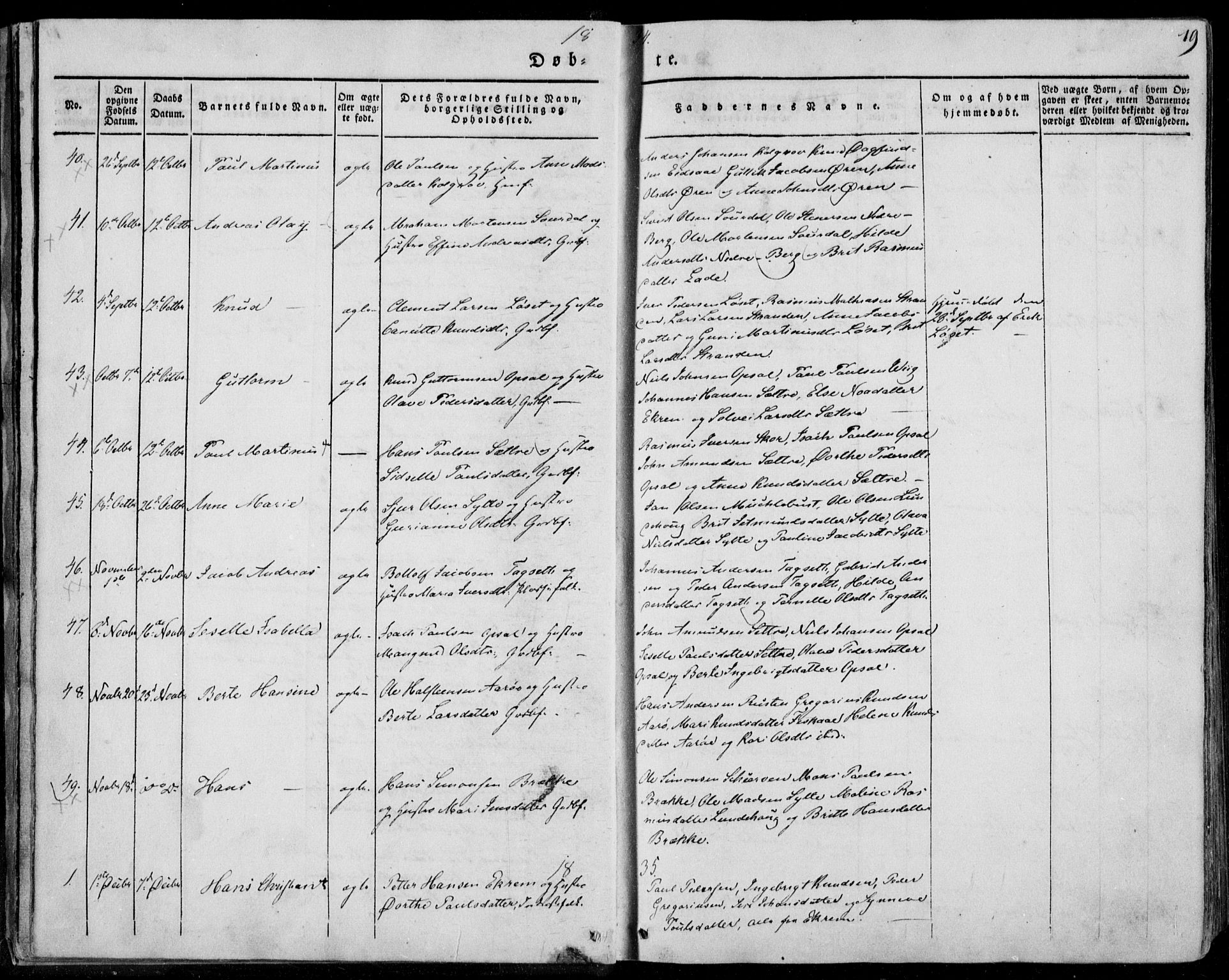 Ministerialprotokoller, klokkerbøker og fødselsregistre - Møre og Romsdal, AV/SAT-A-1454/501/L0005: Parish register (official) no. 501A05, 1831-1844, p. 19