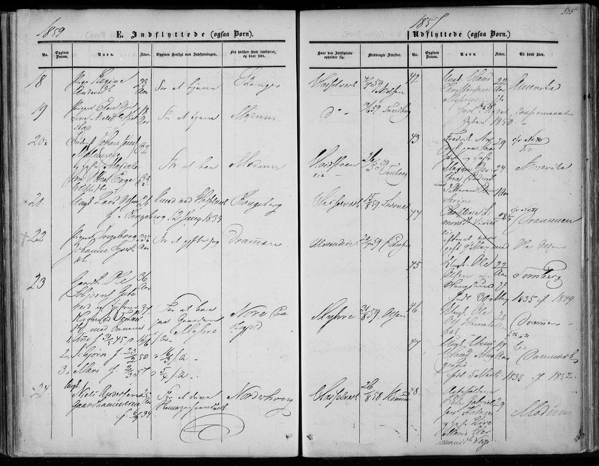 Eiker kirkebøker, AV/SAKO-A-4/F/Fa/L0015b: Parish register (official) no. I 15B, 1854-1860, p. 505