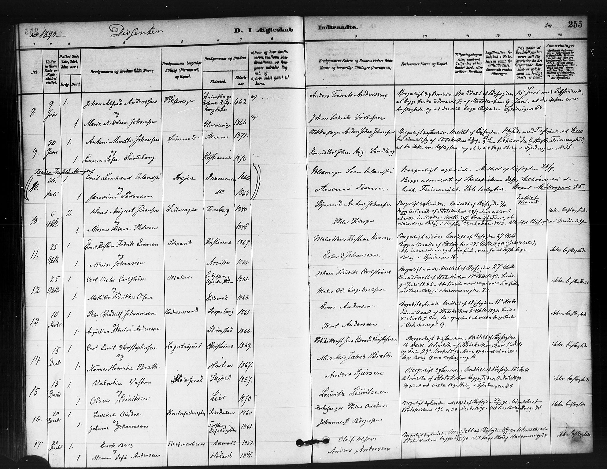 Jakob prestekontor Kirkebøker, SAO/A-10850/F/Fa/L0004: Parish register (official) no. 4, 1880-1894, p. 255