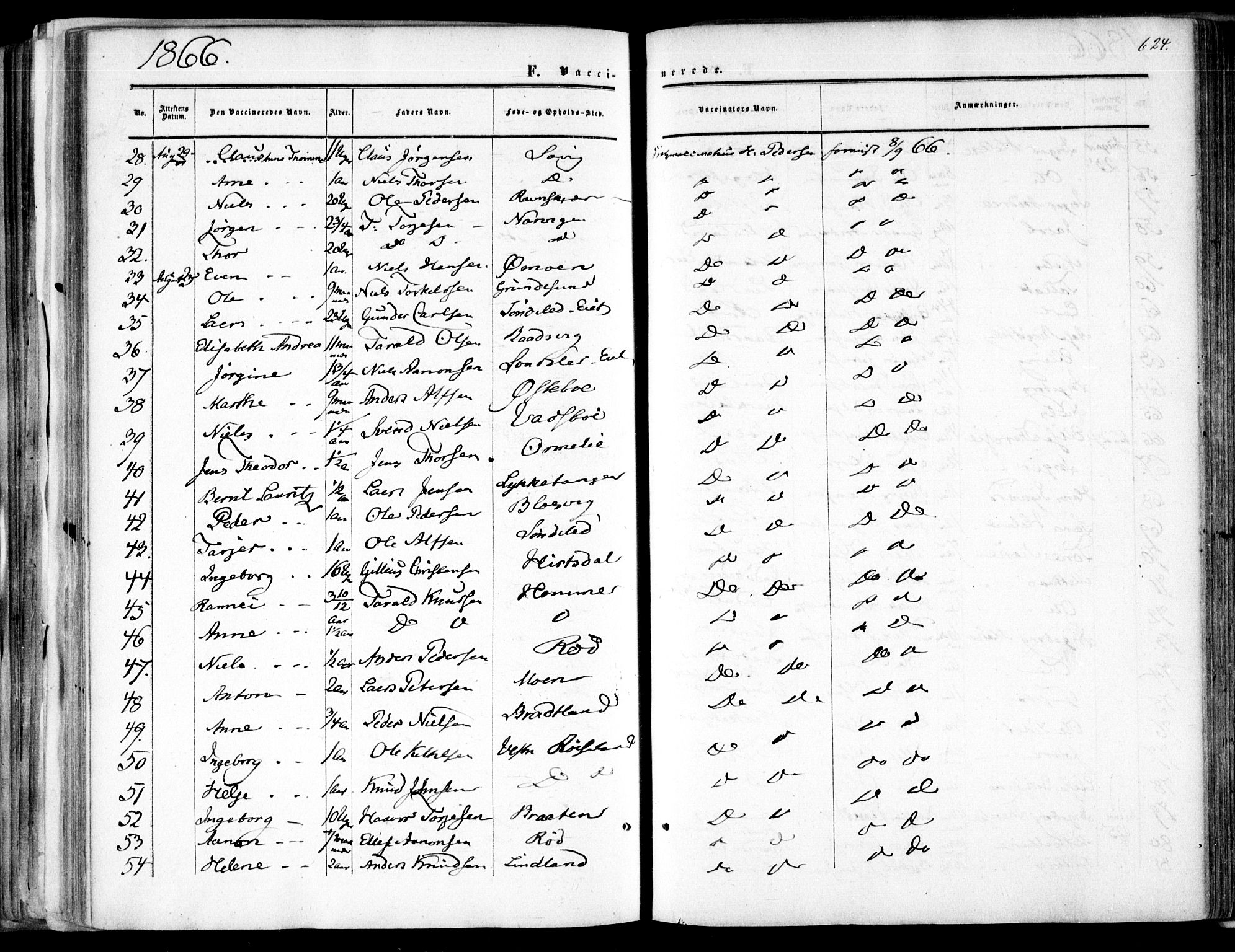 Søndeled sokneprestkontor, SAK/1111-0038/F/Fa/L0003: Parish register (official) no. A 3, 1861-1879, p. 624