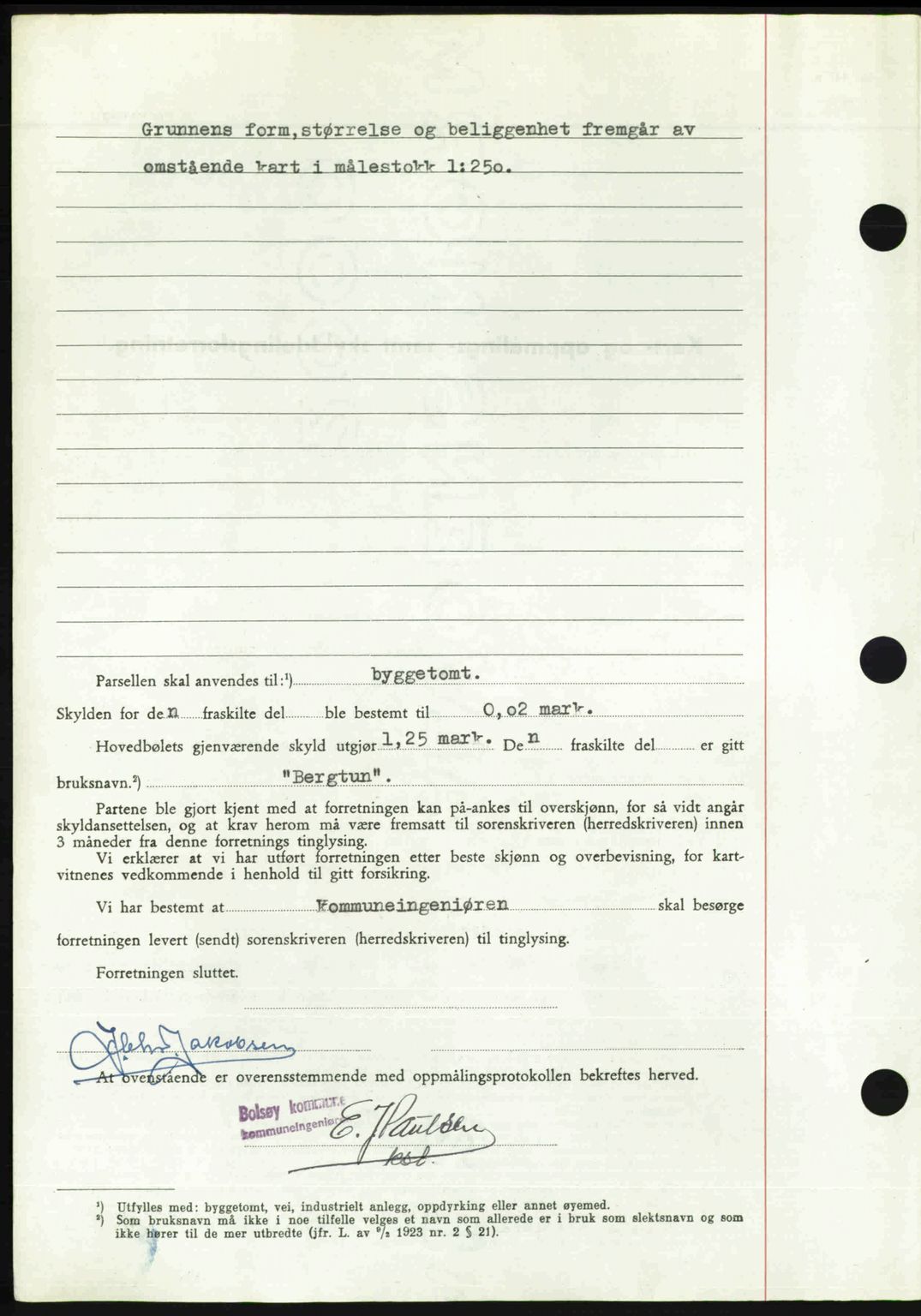 Romsdal sorenskriveri, AV/SAT-A-4149/1/2/2C: Mortgage book no. A30, 1949-1949, Diary no: : 2277/1949