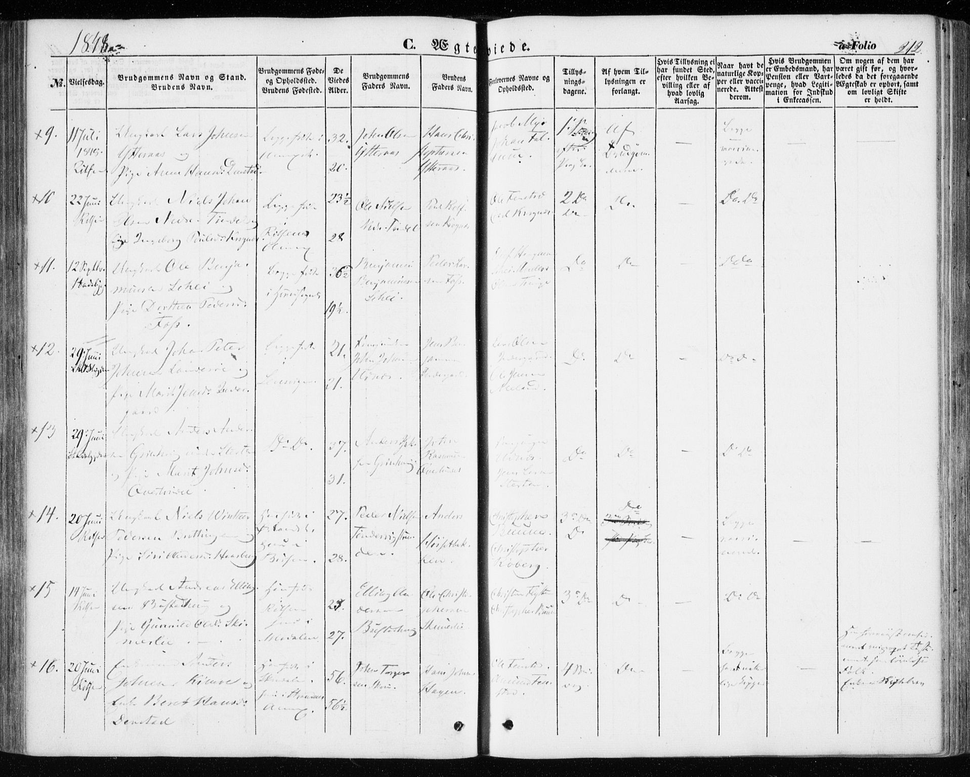 Ministerialprotokoller, klokkerbøker og fødselsregistre - Sør-Trøndelag, SAT/A-1456/646/L0611: Parish register (official) no. 646A09, 1848-1857, p. 212
