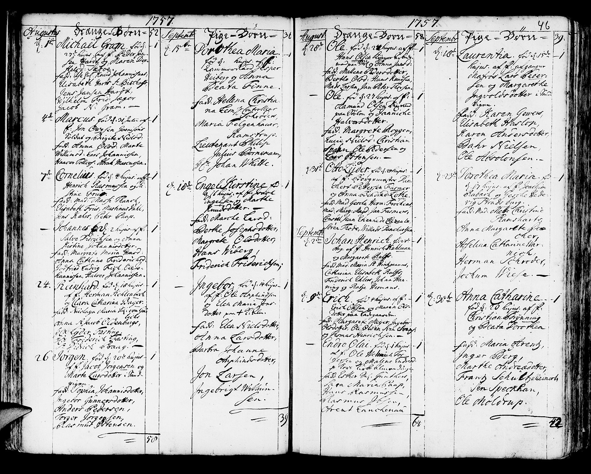 Korskirken sokneprestembete, SAB/A-76101/H/Haa/L0005: Parish register (official) no. A 5, 1751-1789, p. 46