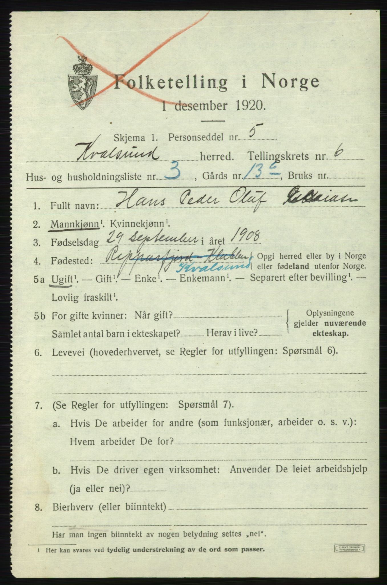 SATØ, 1920 census for , 1920, p. 2024
