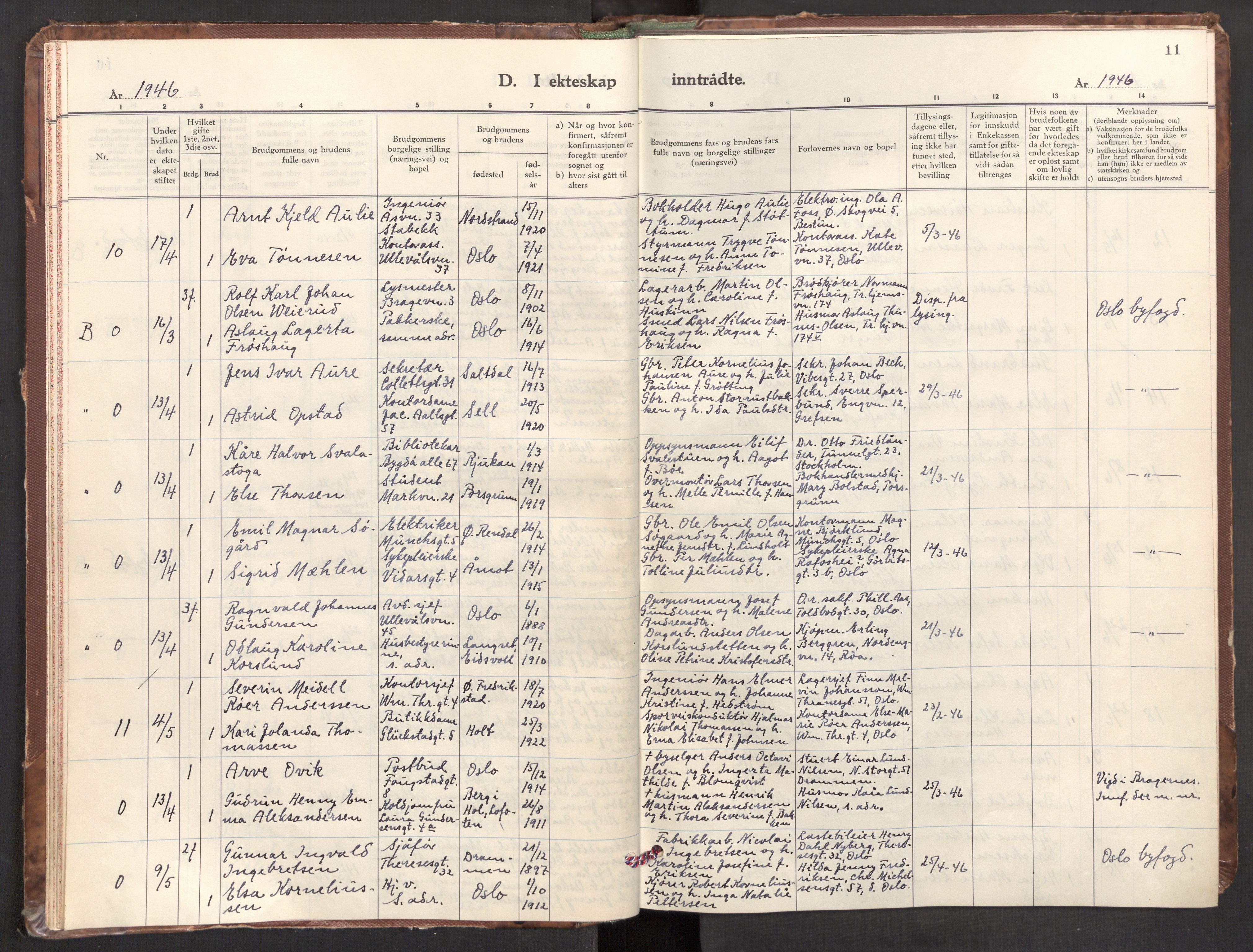 Markus prestekontor Kirkebøker, AV/SAO-A-10830/F/L0005: Parish register (official) no. 5, 1942-1960, p. 11