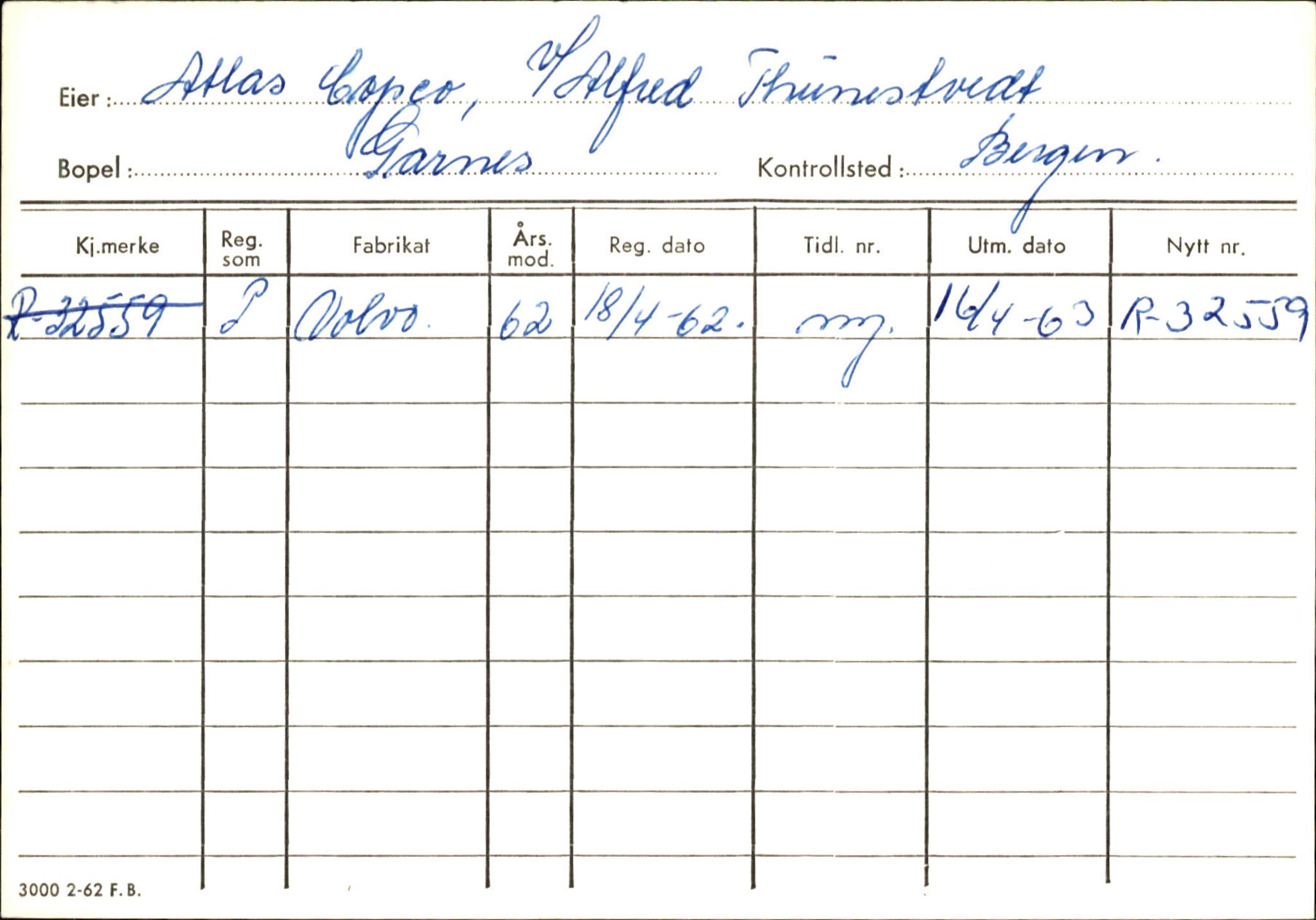 Statens vegvesen, Hordaland vegkontor, SAB/A-5201/2/Ha/L0002: R-eierkort A, 1920-1971, p. 1252