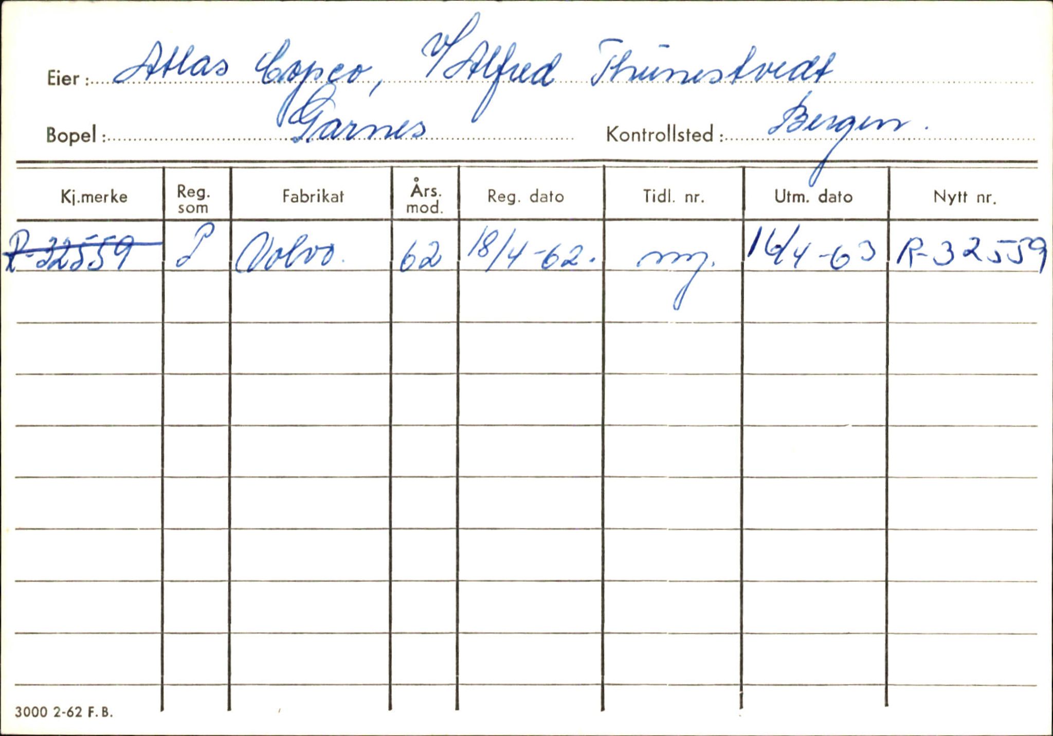 Statens vegvesen, Hordaland vegkontor, AV/SAB-A-5201/2/Ha/L0002: R-eierkort A, 1920-1971, p. 1252