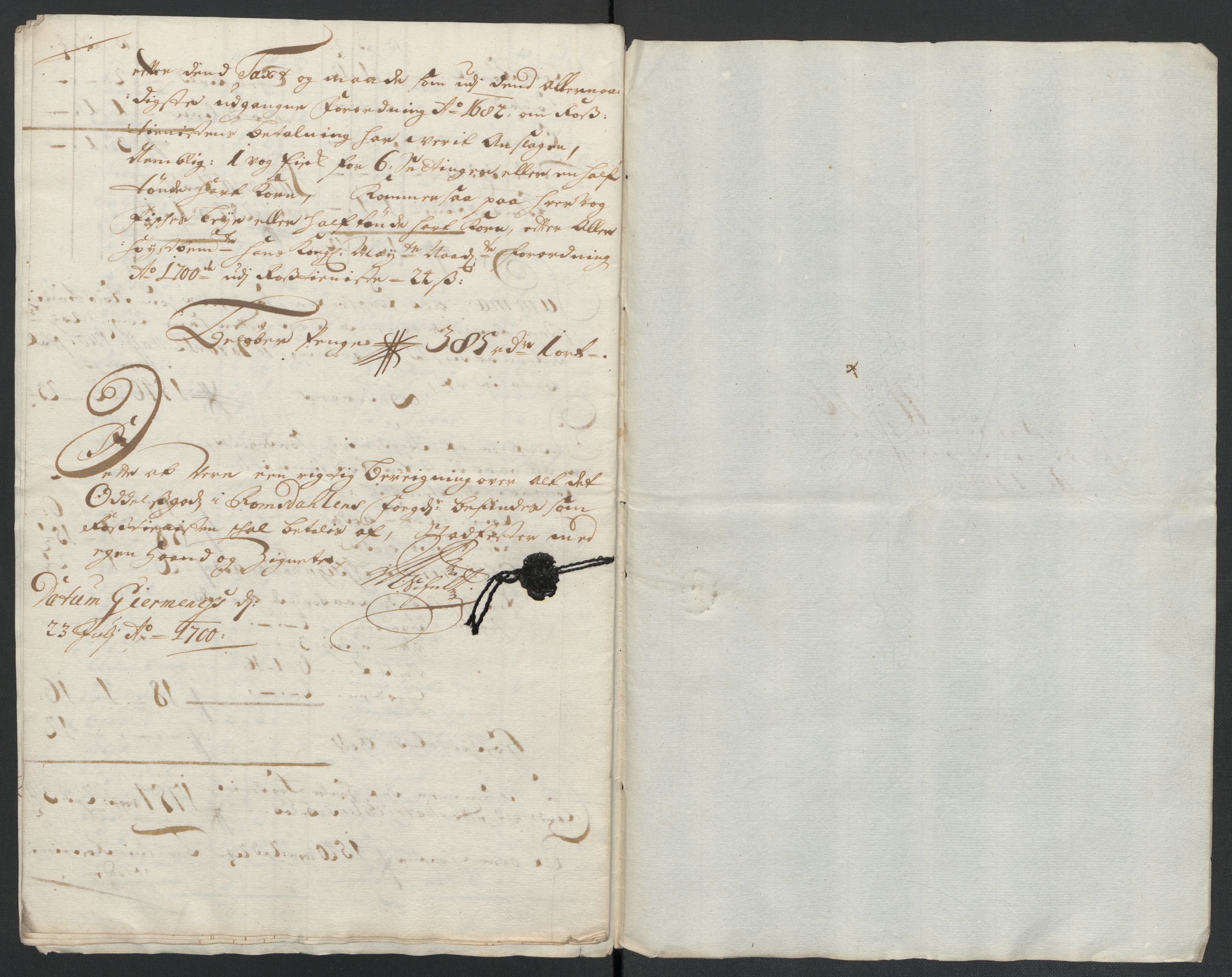 Rentekammeret inntil 1814, Reviderte regnskaper, Fogderegnskap, RA/EA-4092/R55/L3654: Fogderegnskap Romsdal, 1699-1700, p. 337