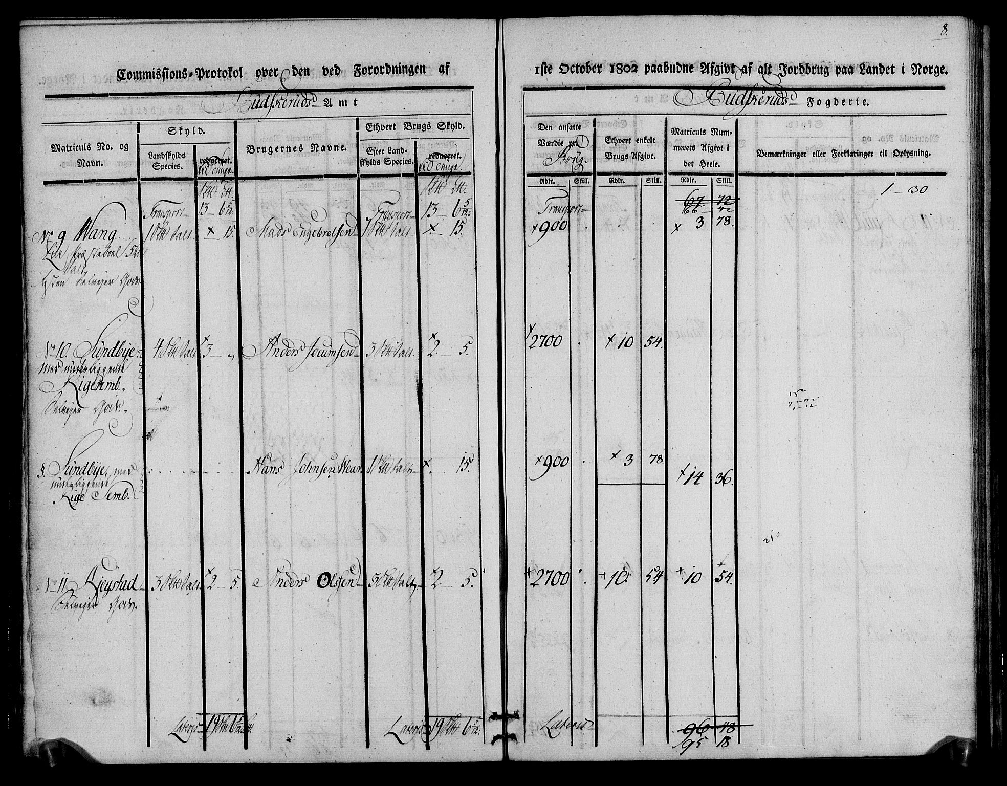 Rentekammeret inntil 1814, Realistisk ordnet avdeling, AV/RA-EA-4070/N/Ne/Nea/L0062: Buskerud fogderi. Kommisjonsprotokoll for Røyken prestegjeld, 1803, p. 8