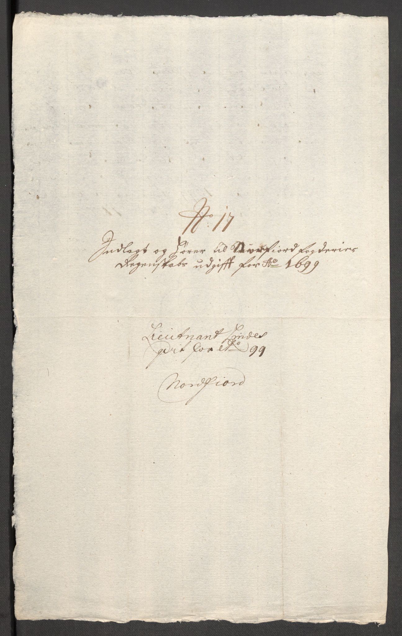 Rentekammeret inntil 1814, Reviderte regnskaper, Fogderegnskap, AV/RA-EA-4092/R53/L3424: Fogderegnskap Sunn- og Nordfjord, 1699, p. 364