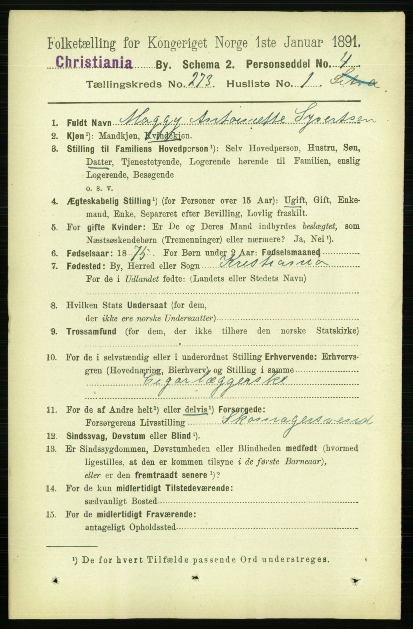 RA, 1891 census for 0301 Kristiania, 1891, p. 165763