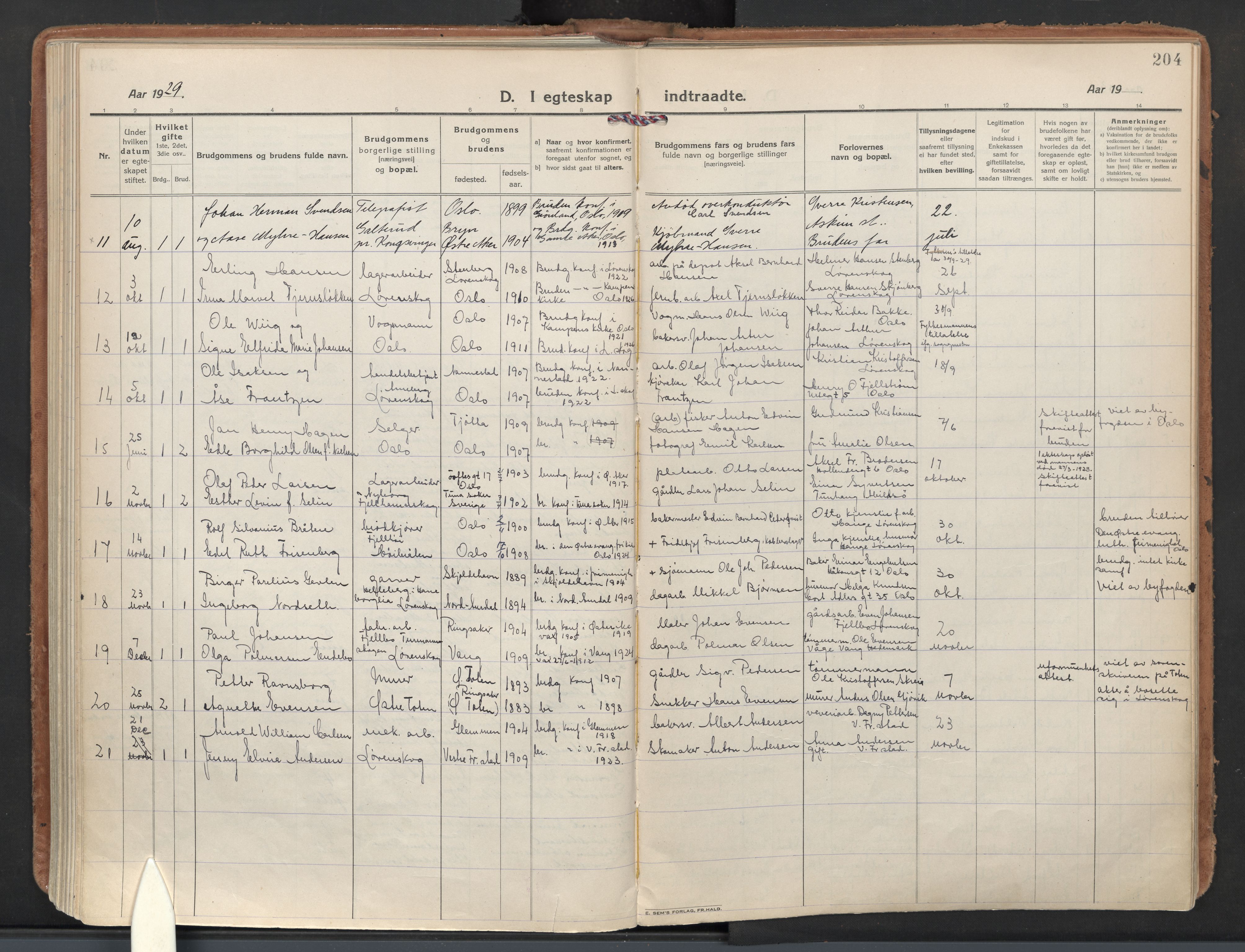 Skedsmo prestekontor Kirkebøker, AV/SAO-A-10033a/F/Fb/L0003: Parish register (official) no. II 3, 1921-1936, p. 204
