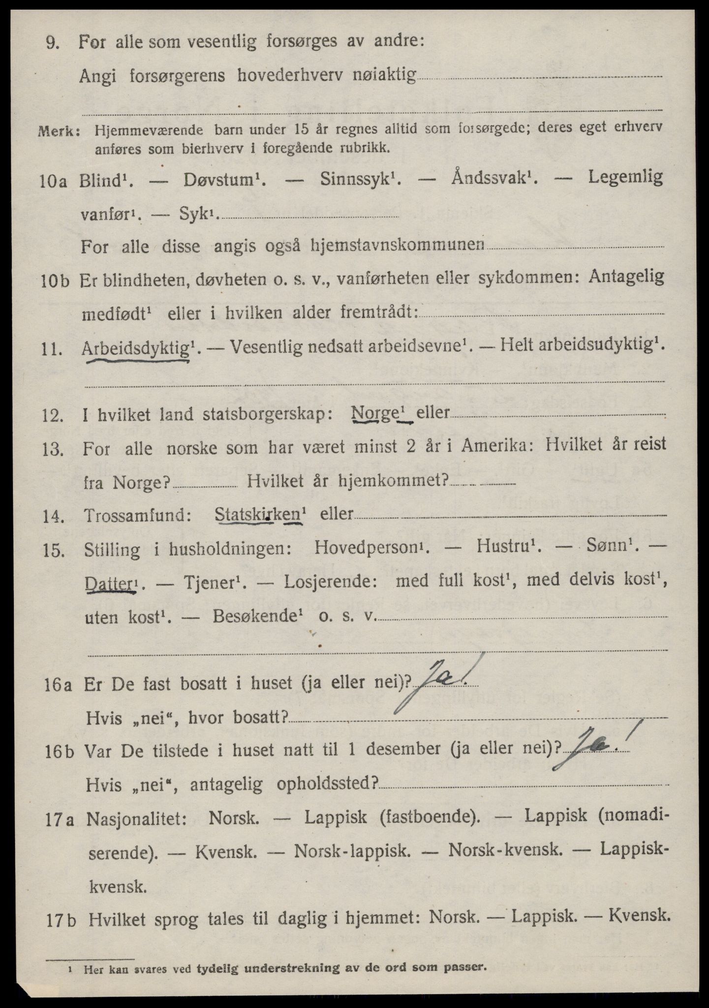 SAT, 1920 census for Hemne, 1920, p. 4681