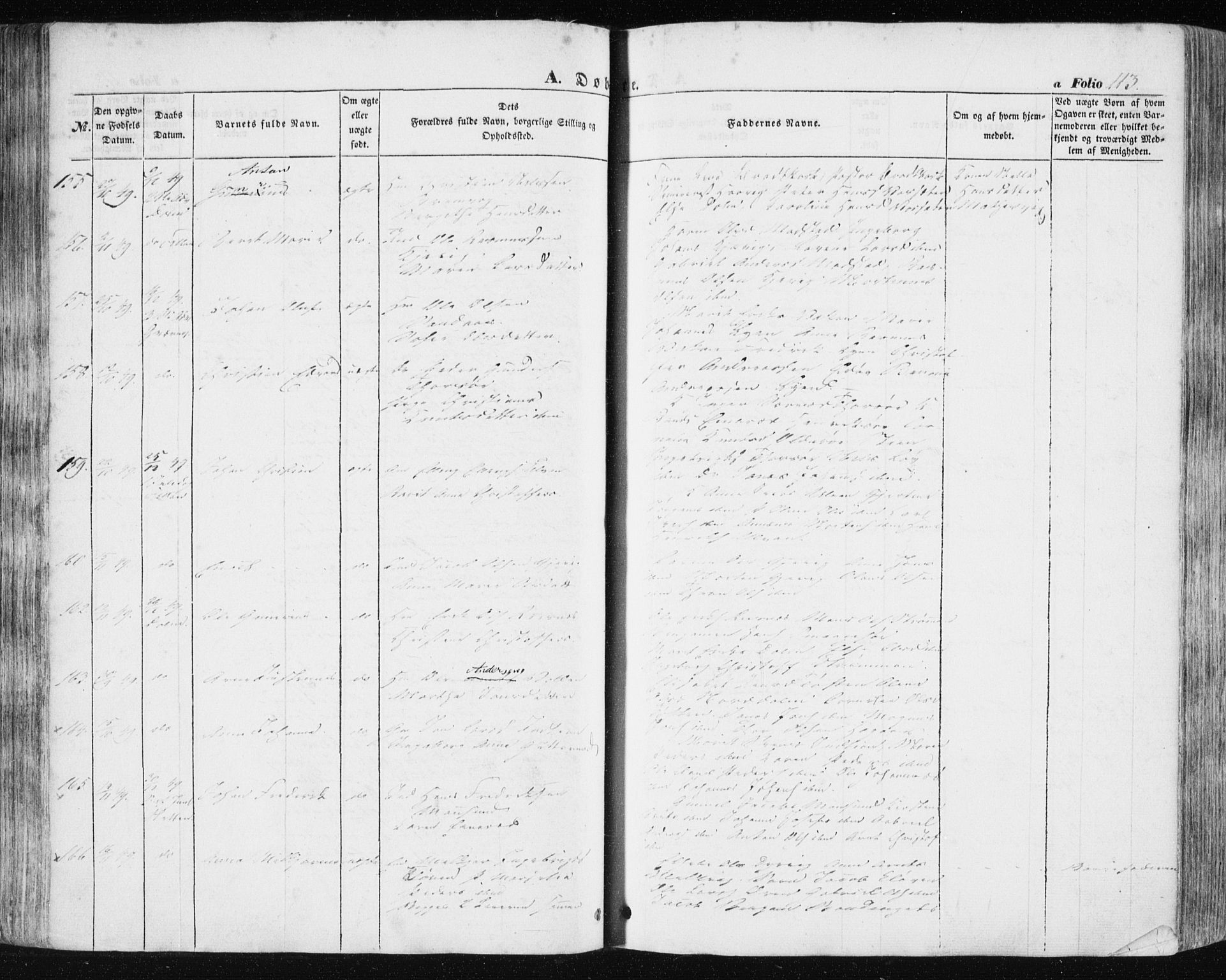 Ministerialprotokoller, klokkerbøker og fødselsregistre - Sør-Trøndelag, SAT/A-1456/634/L0529: Parish register (official) no. 634A05, 1843-1851, p. 113