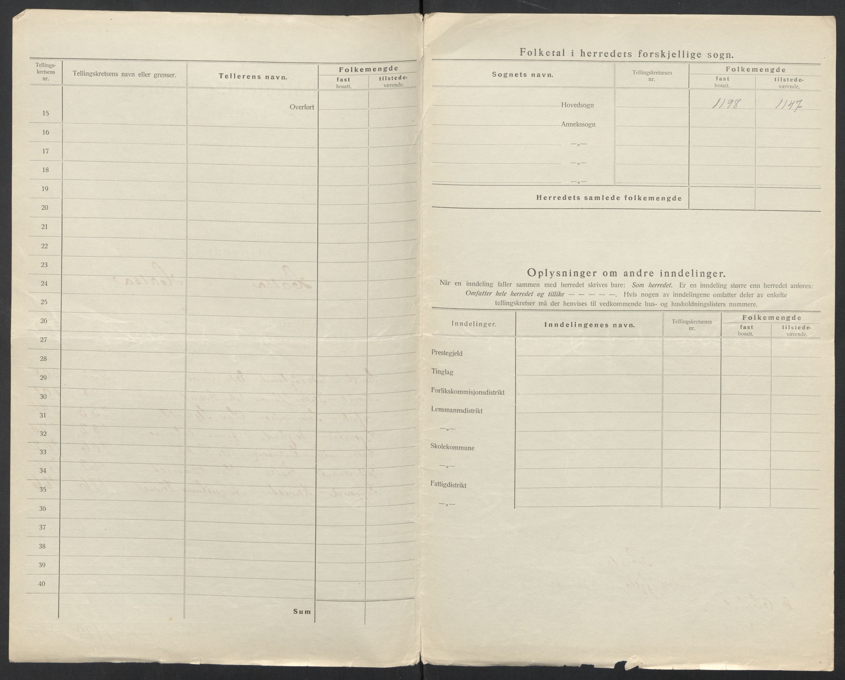 SAT, 1920 census for Halsa, 1920, p. 5