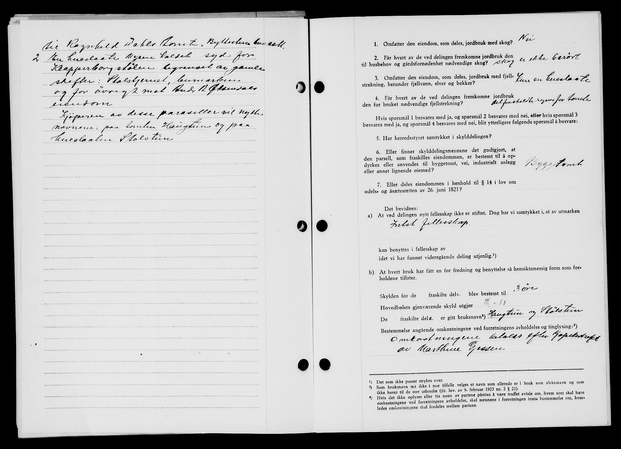 Flekkefjord sorenskriveri, SAK/1221-0001/G/Gb/Gba/L0059: Mortgage book no. A-7, 1944-1945, Diary no: : 171/1944