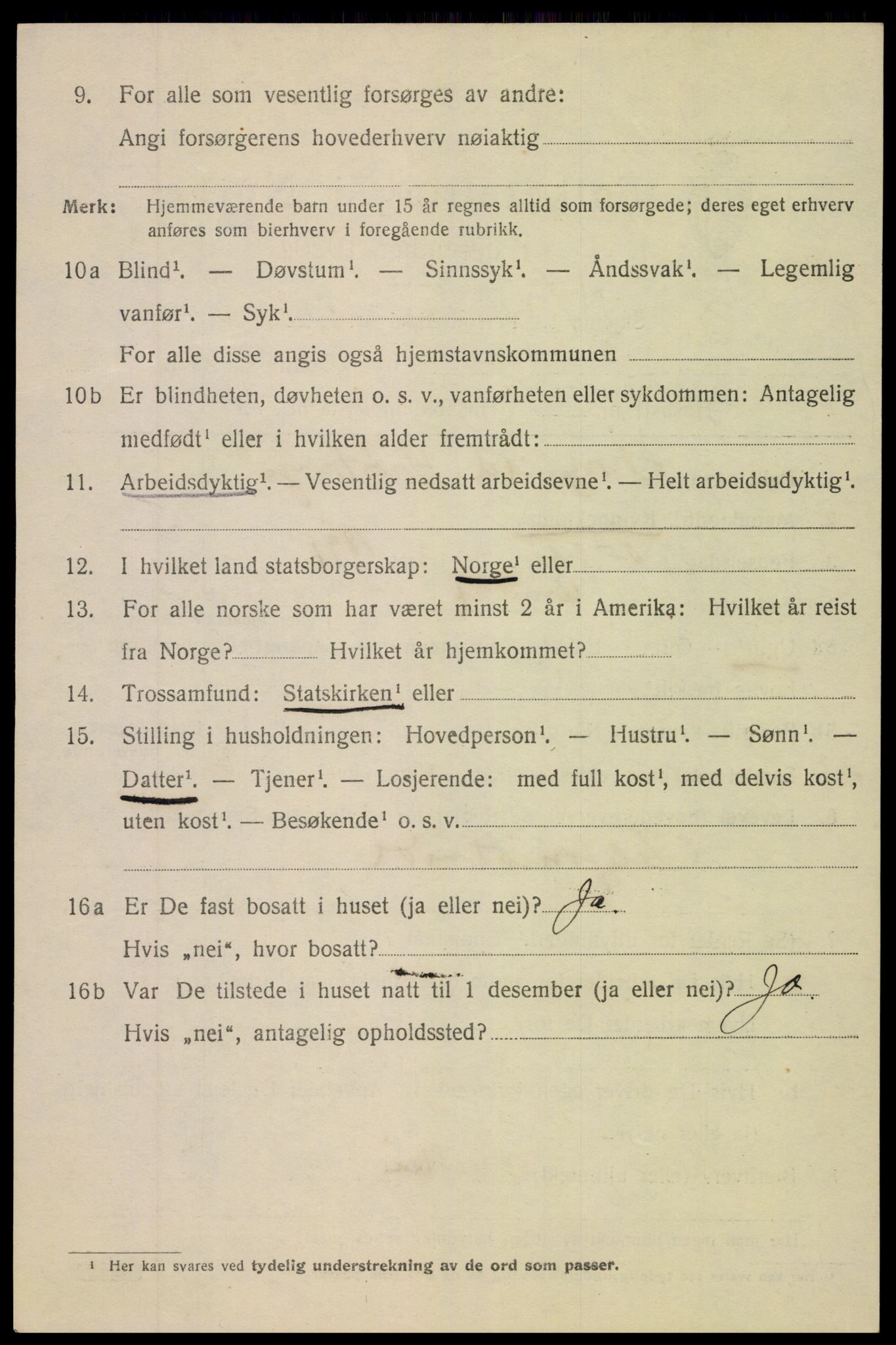 SAK, 1920 census for Arendal, 1920, p. 19815