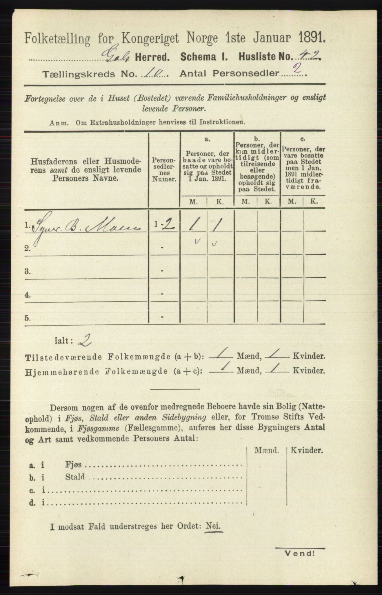 RA, 1891 census for 0617 Gol og Hemsedal, 1891, p. 4022