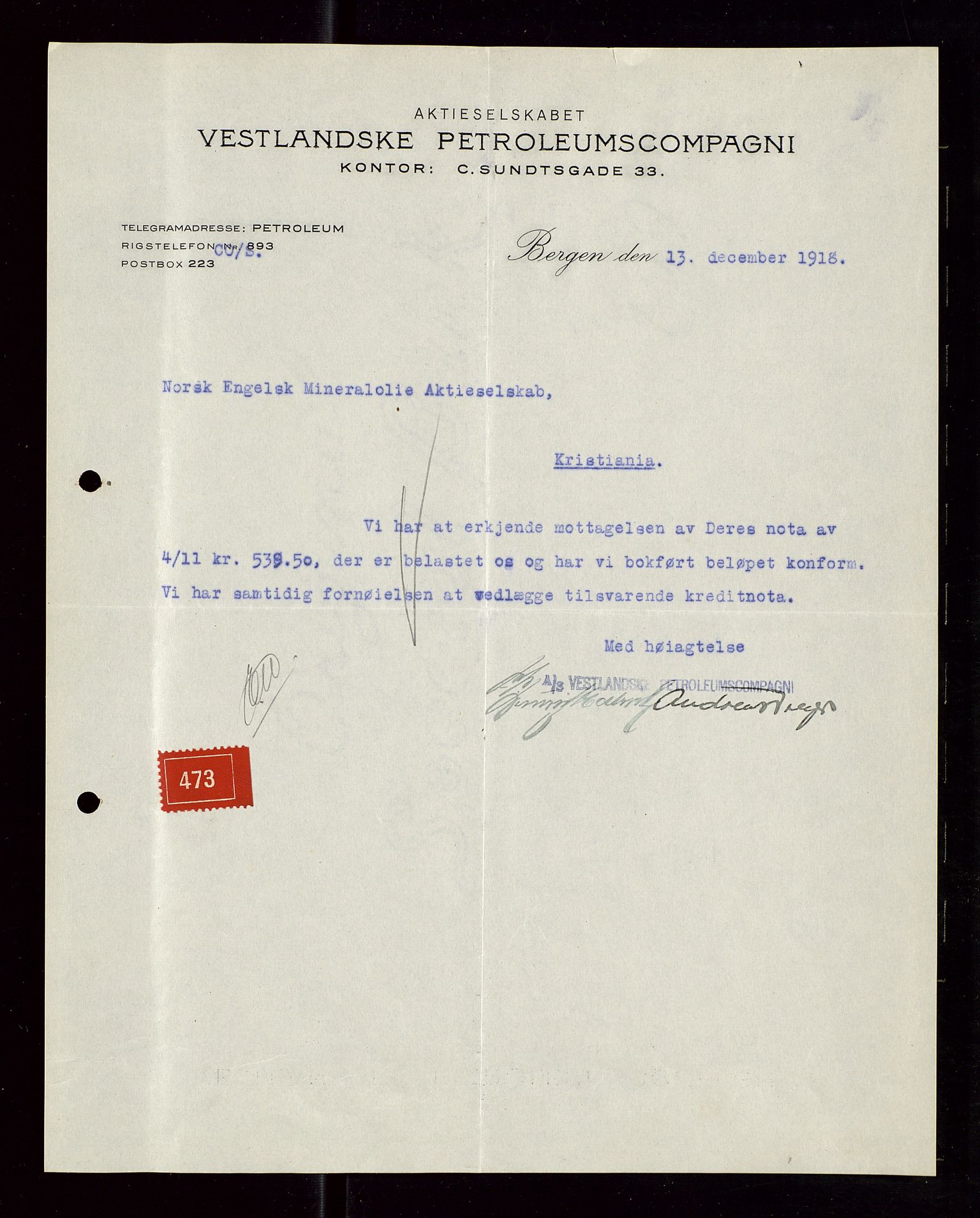 Pa 1521 - A/S Norske Shell, AV/SAST-A-101915/E/Ea/Eaa/L0006: Sjefskorrespondanse, 1918, p. 402