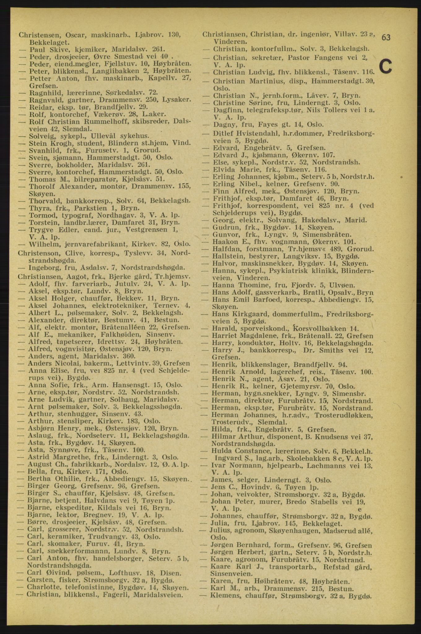 Aker adressebok/adressekalender, PUBL/001/A/005: Aker adressebok, 1934-1935, p. 63