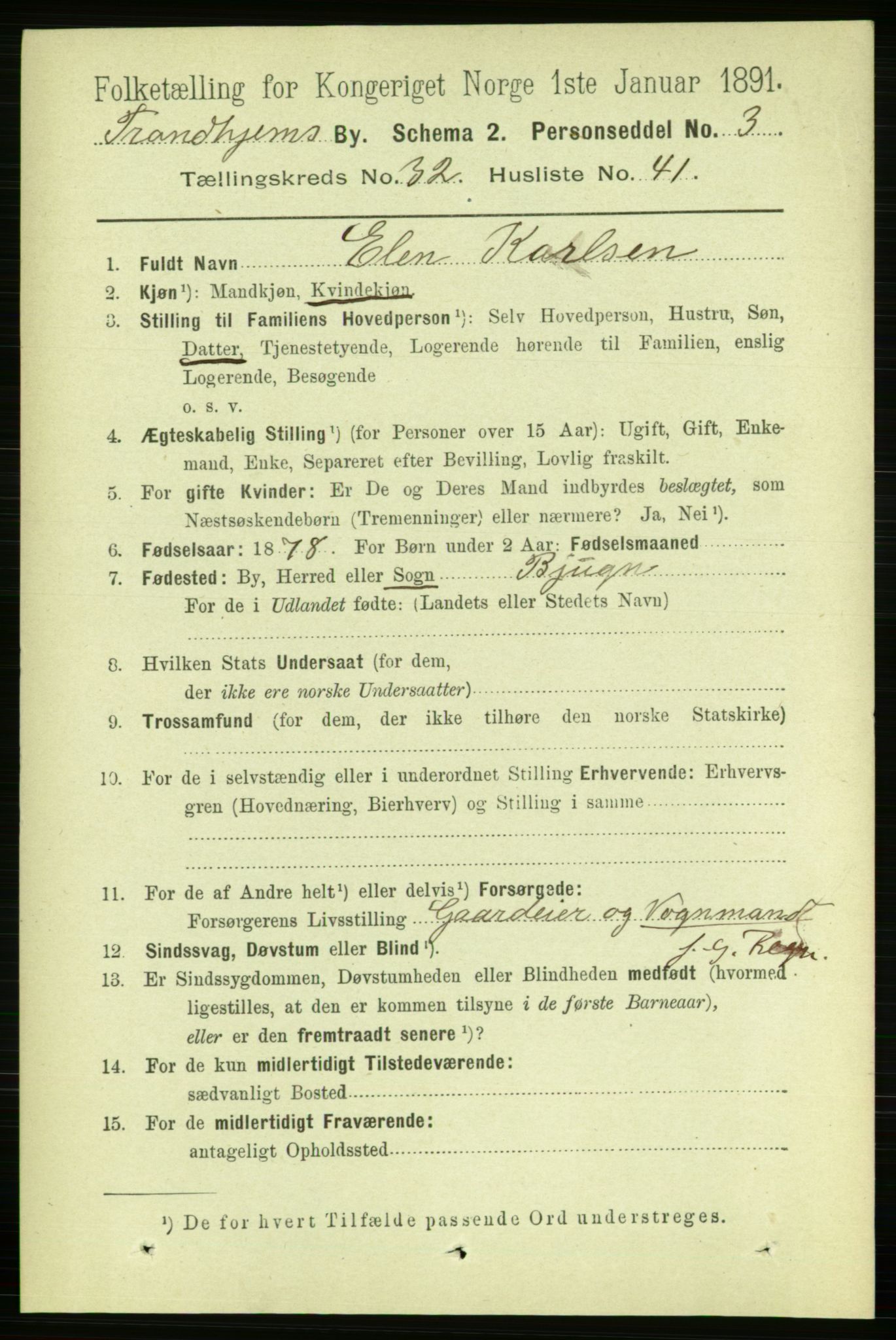 RA, 1891 census for 1601 Trondheim, 1891, p. 24509