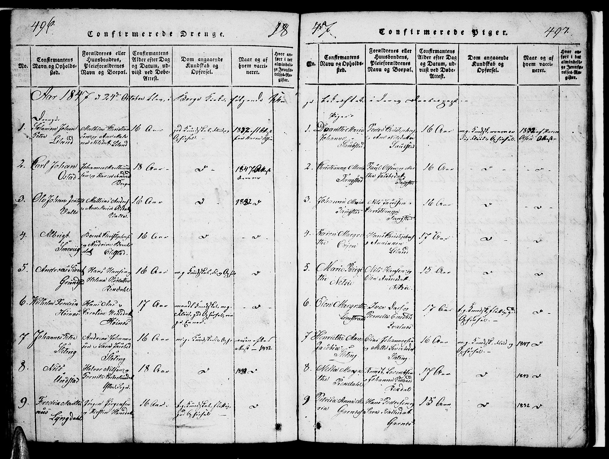 Ministerialprotokoller, klokkerbøker og fødselsregistre - Nordland, AV/SAT-A-1459/880/L1139: Parish register (copy) no. 880C01, 1836-1857, p. 496-497