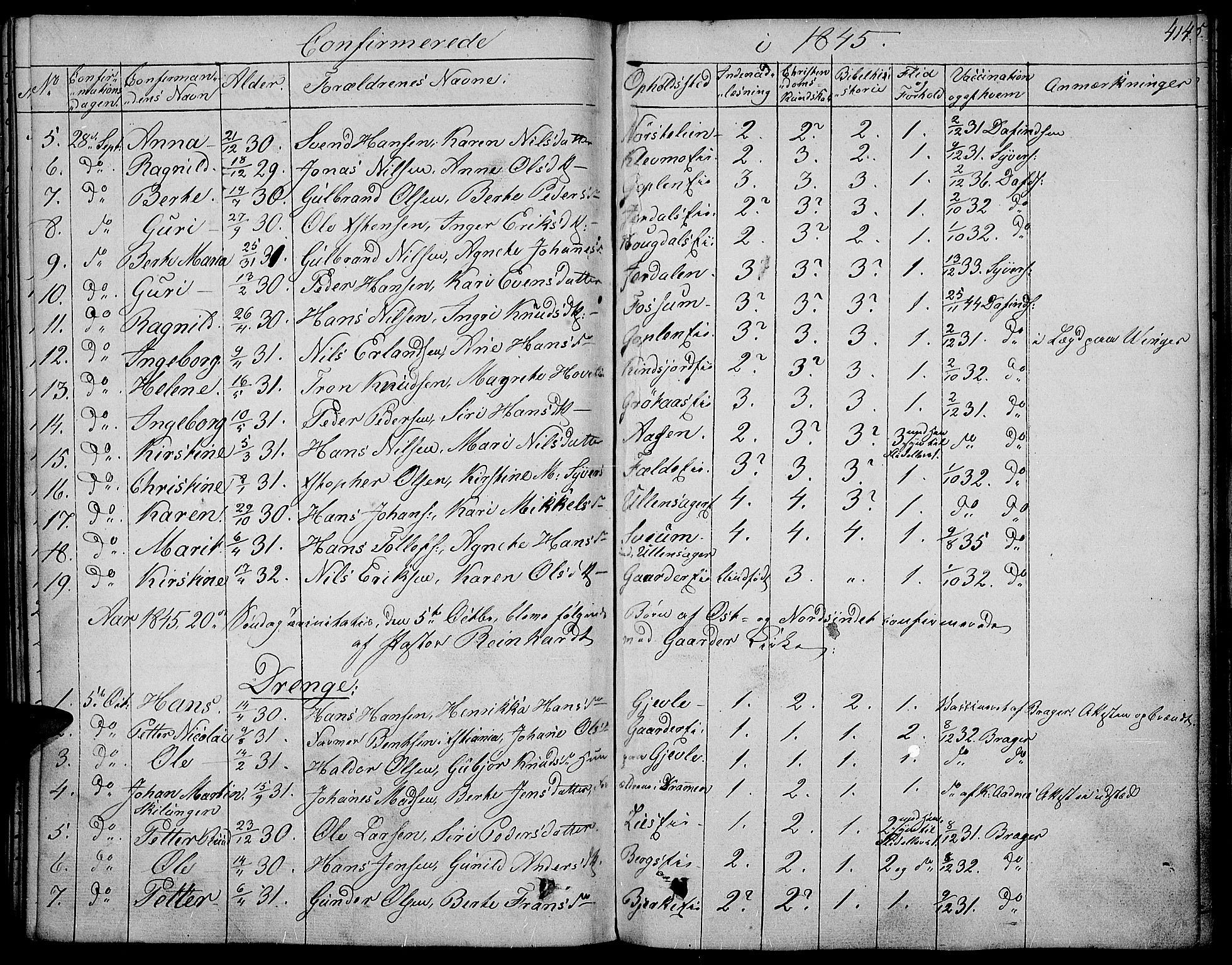 Land prestekontor, AV/SAH-PREST-120/H/Ha/Haa/L0008: Parish register (official) no. 8, 1830-1846, p. 414