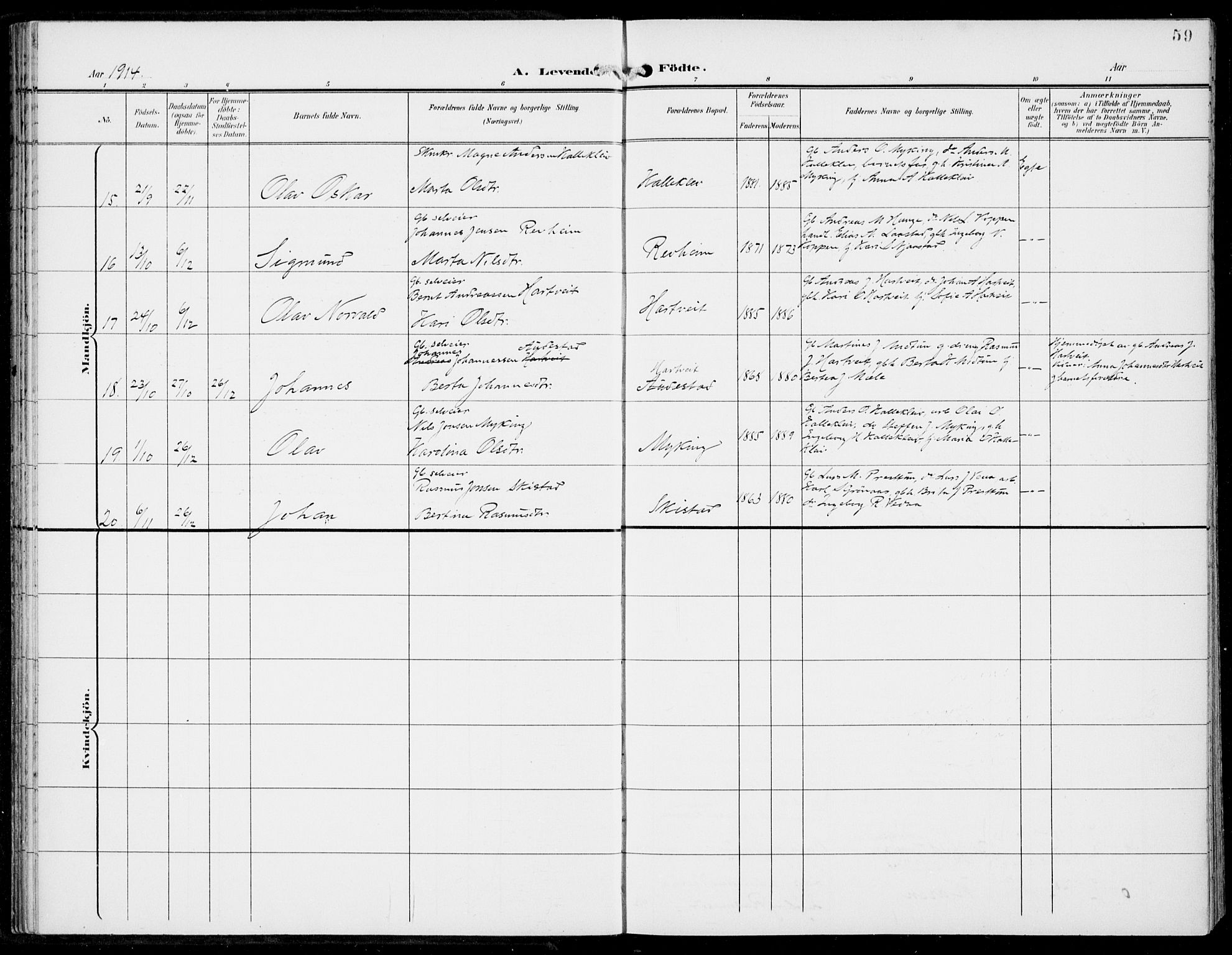 Haus sokneprestembete, AV/SAB-A-75601/H/Haa: Parish register (official) no. C  2, 1900-1915, p. 59