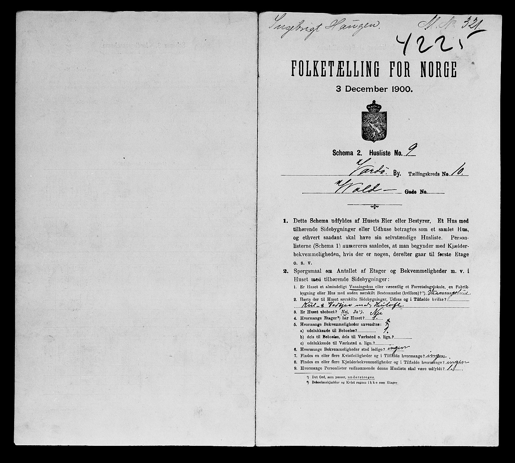 SATØ, 1900 census for Vardø, 1900, p. 161