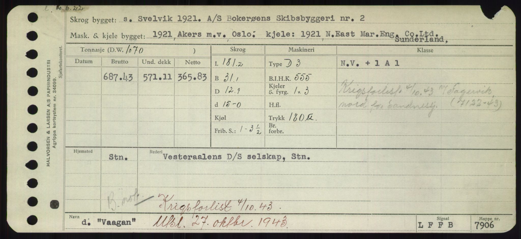 Sjøfartsdirektoratet med forløpere, Skipsmålingen, RA/S-1627/H/Hd/L0042: Fartøy, Vi-We, p. 153