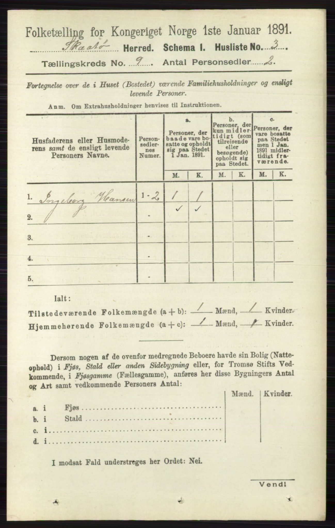 RA, 1891 census for 0815 Skåtøy, 1891, p. 3842