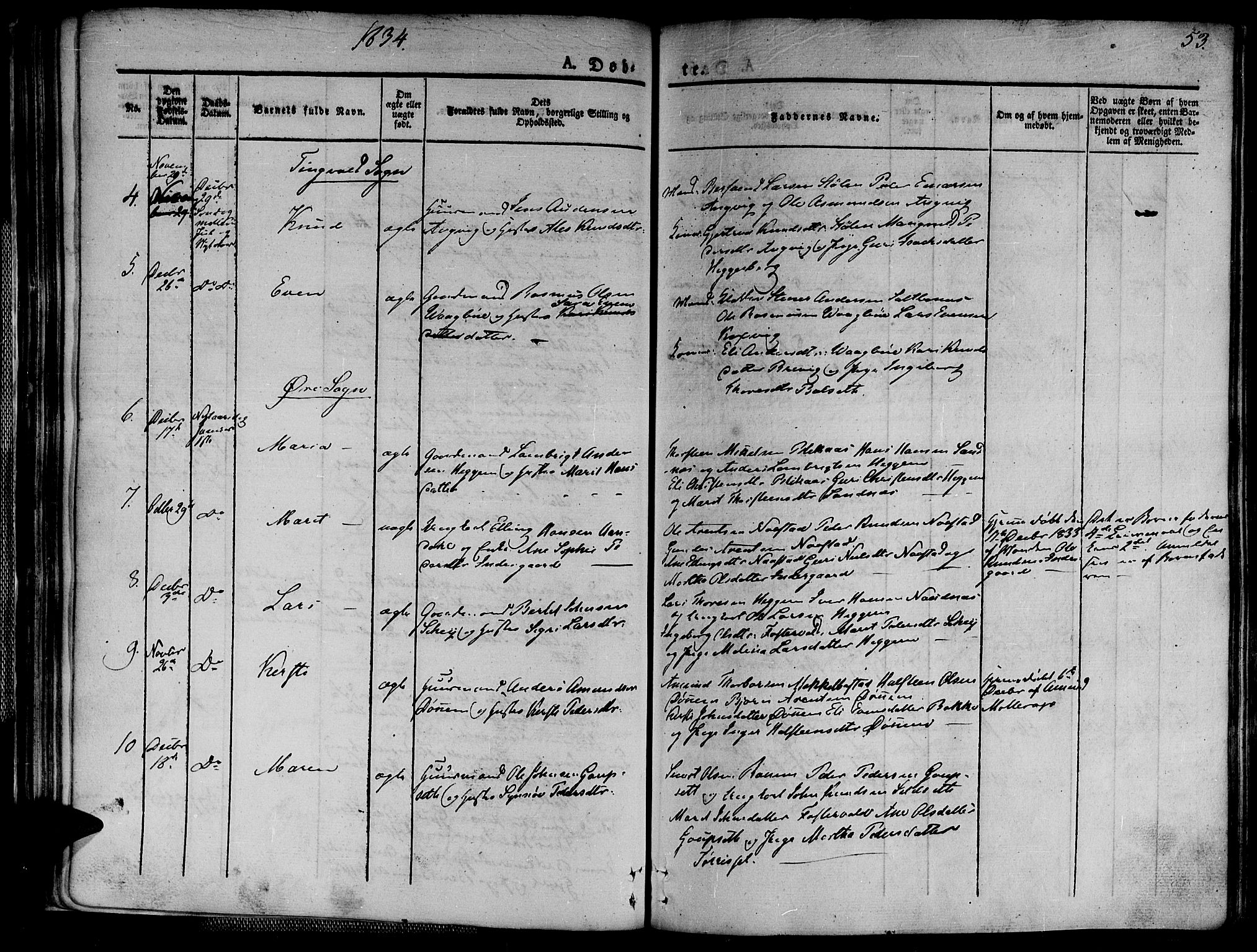 Ministerialprotokoller, klokkerbøker og fødselsregistre - Møre og Romsdal, AV/SAT-A-1454/586/L0983: Parish register (official) no. 586A09, 1829-1843, p. 53